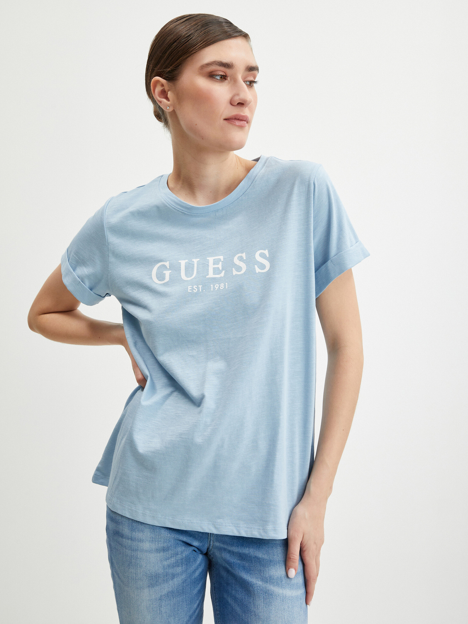 Guess 1981 T-shirt Blue - Pepit.gr