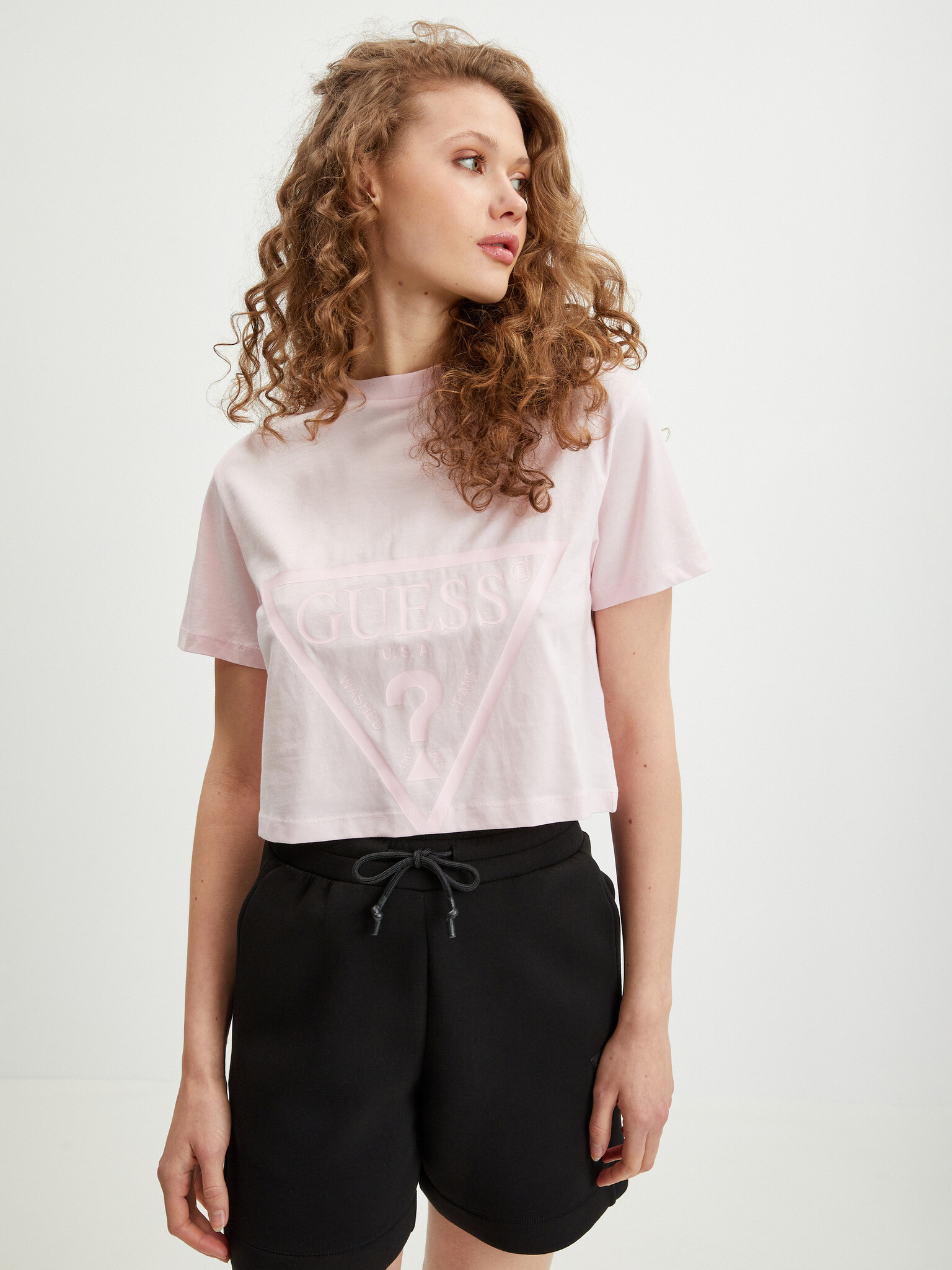 Guess Adele T-shirt Pink - Pepit.gr