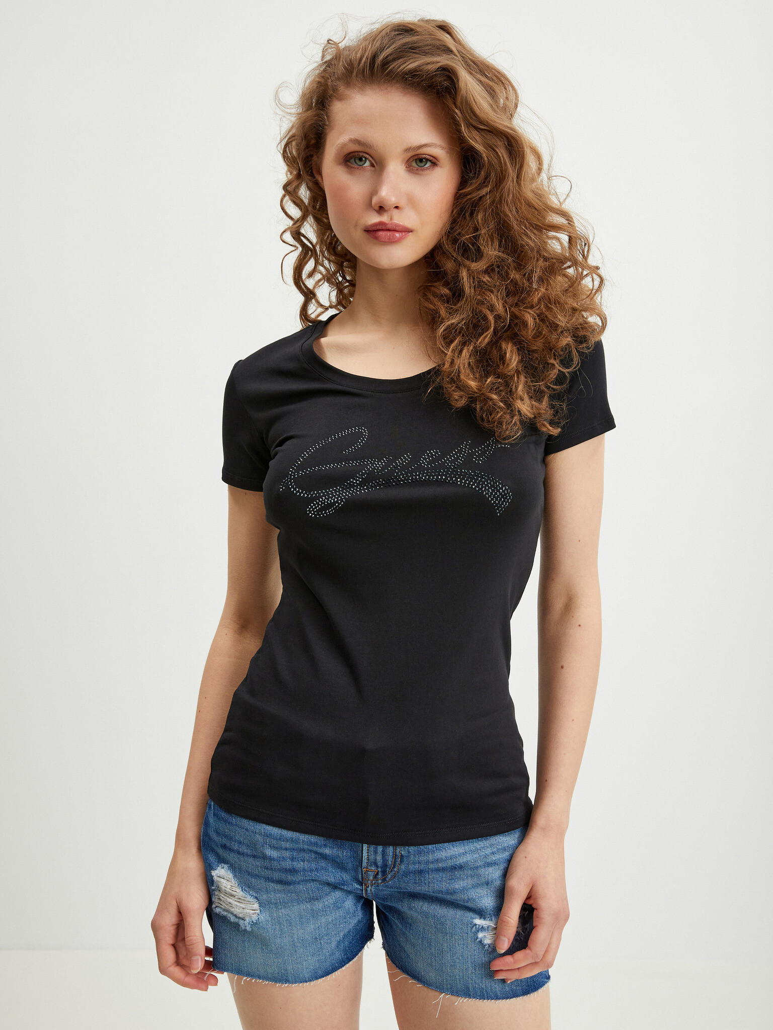 Guess Adelina T-shirt Black - Pepit.gr