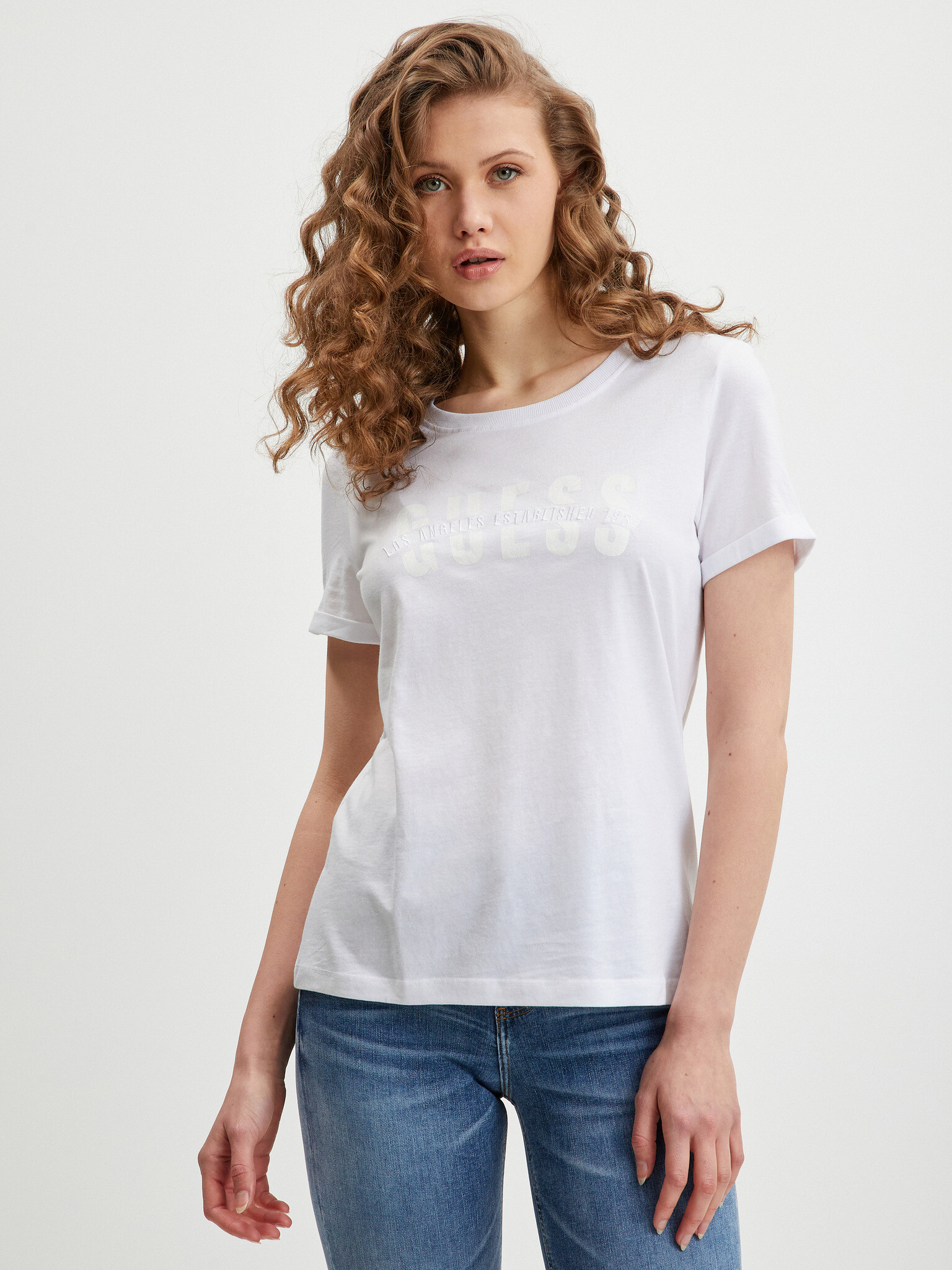 Guess Agata T-shirt White - Pepit.gr