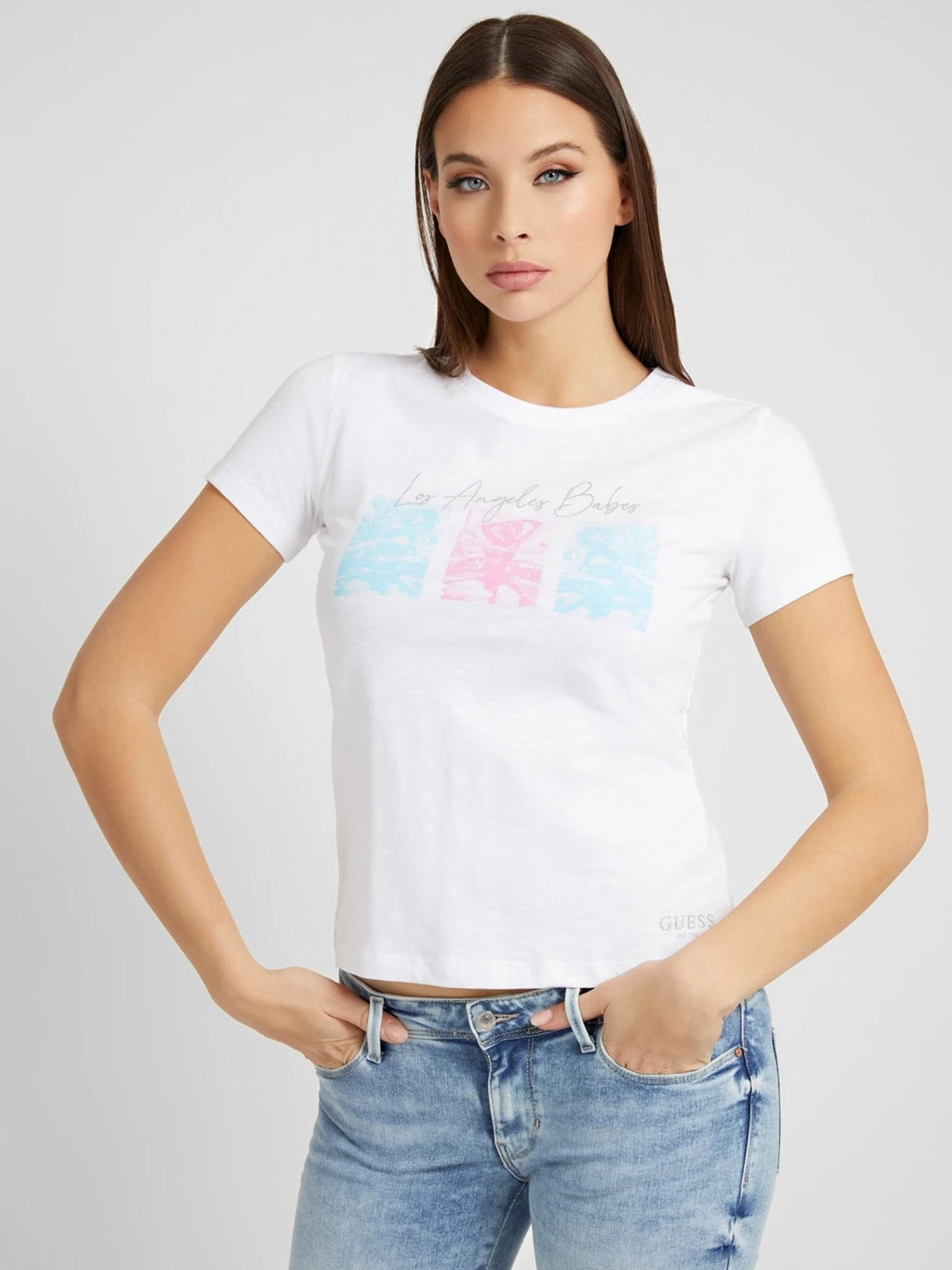 Guess Alissia T-shirt White - Pepit.gr