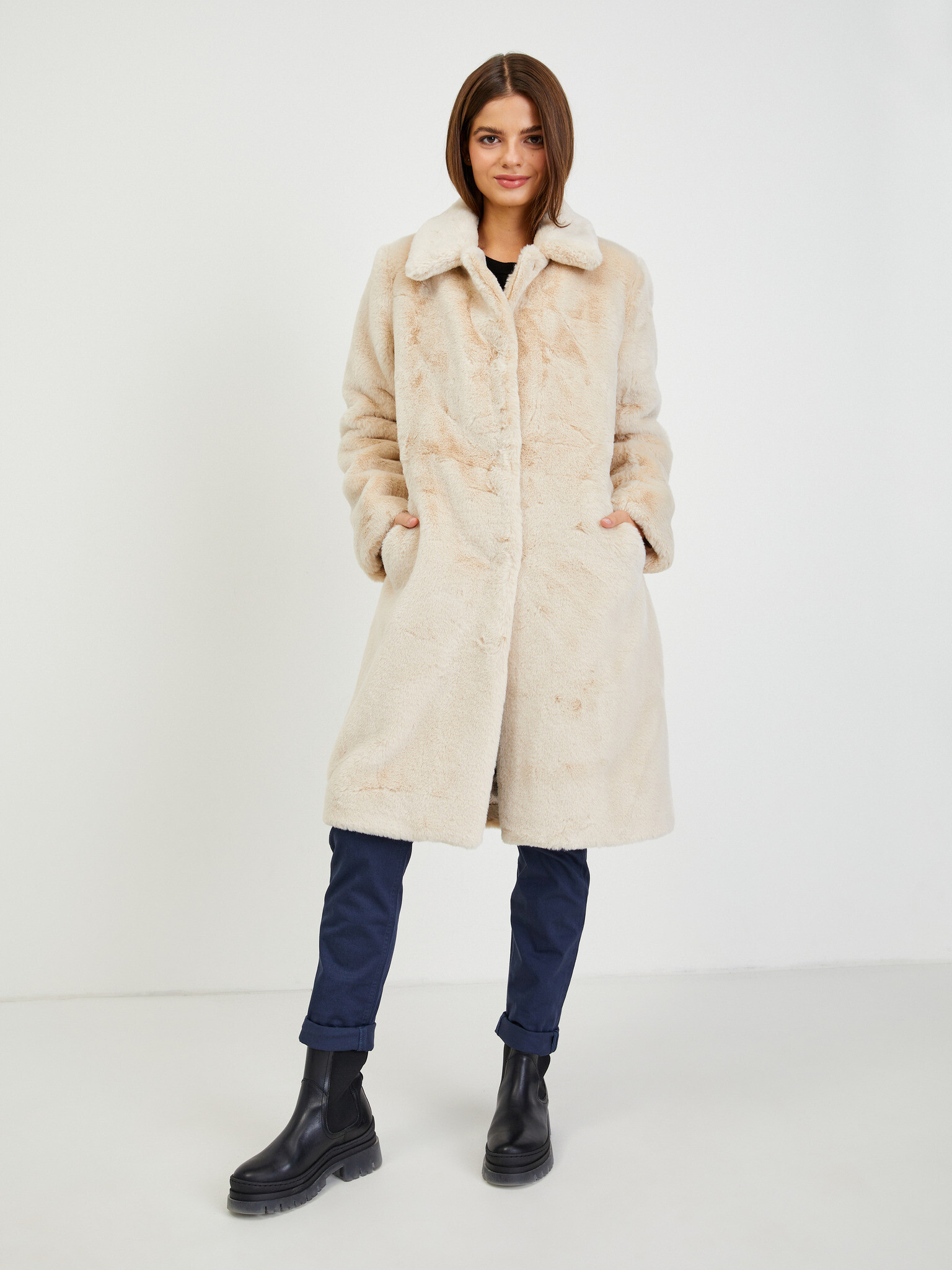 Guess Angelica Coat Beige - Pepit.gr