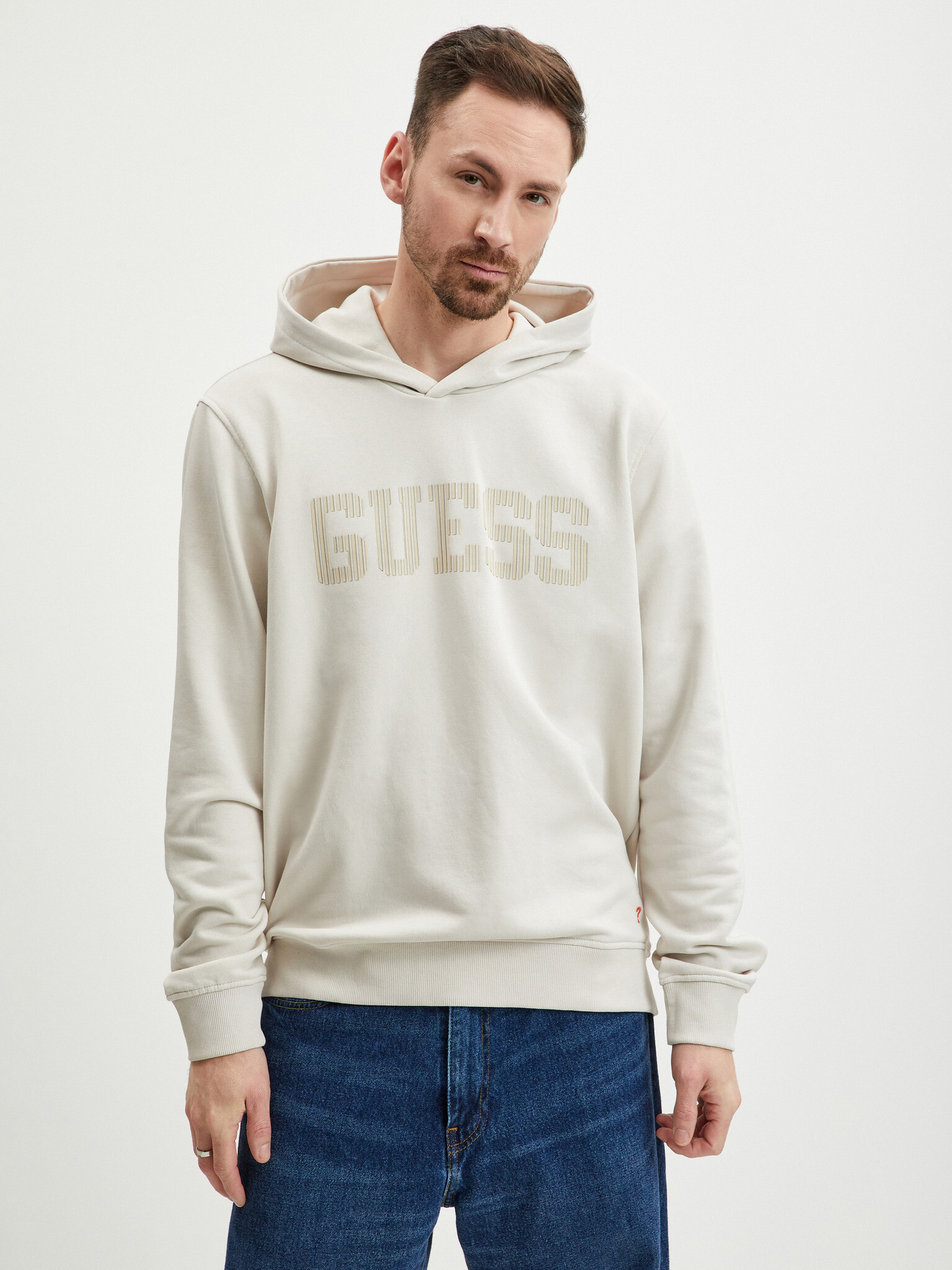 Guess Beau Sweatshirt Beige - Pepit.gr