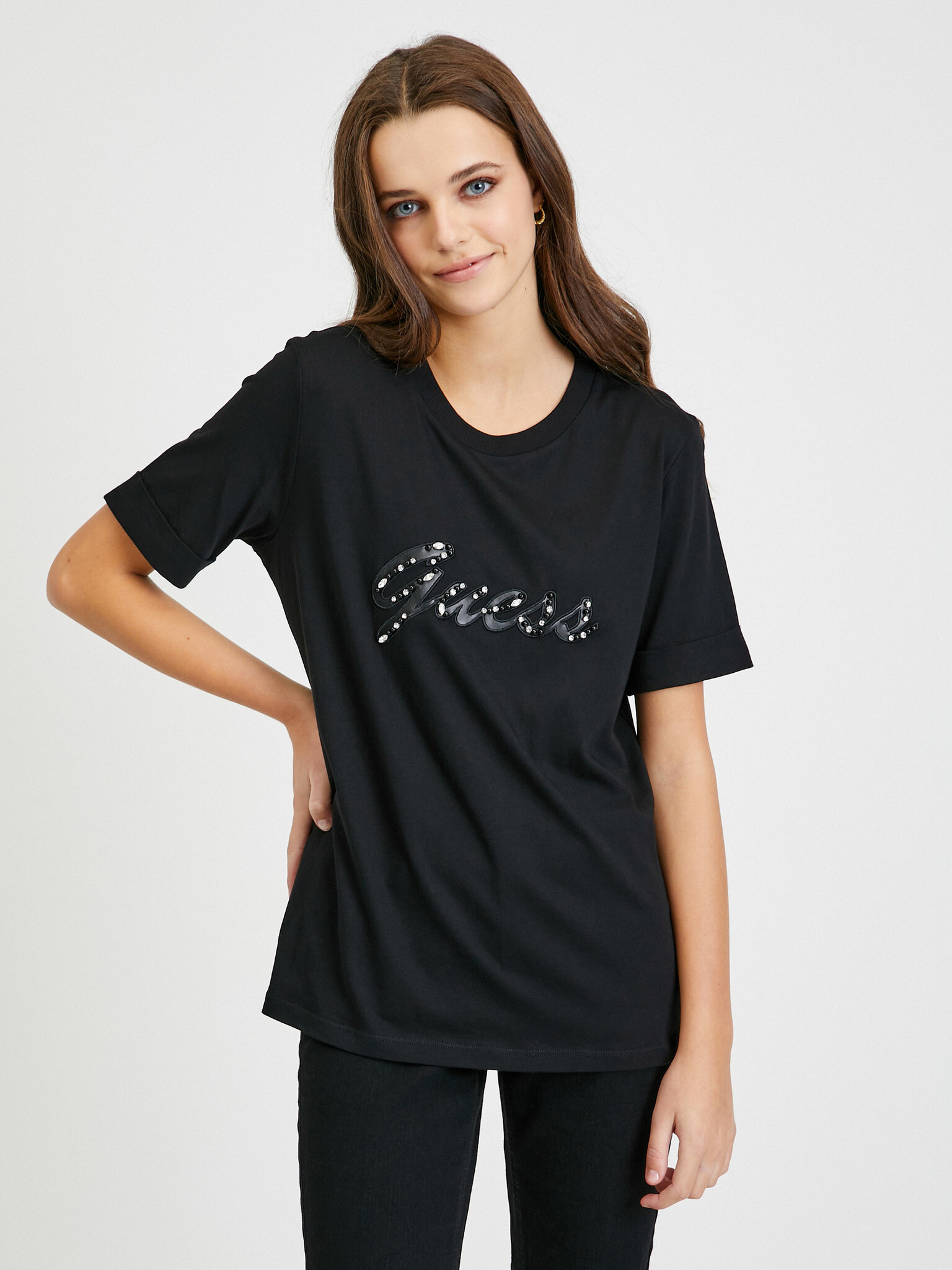 Guess Nichita T-shirt Black - Pepit.gr