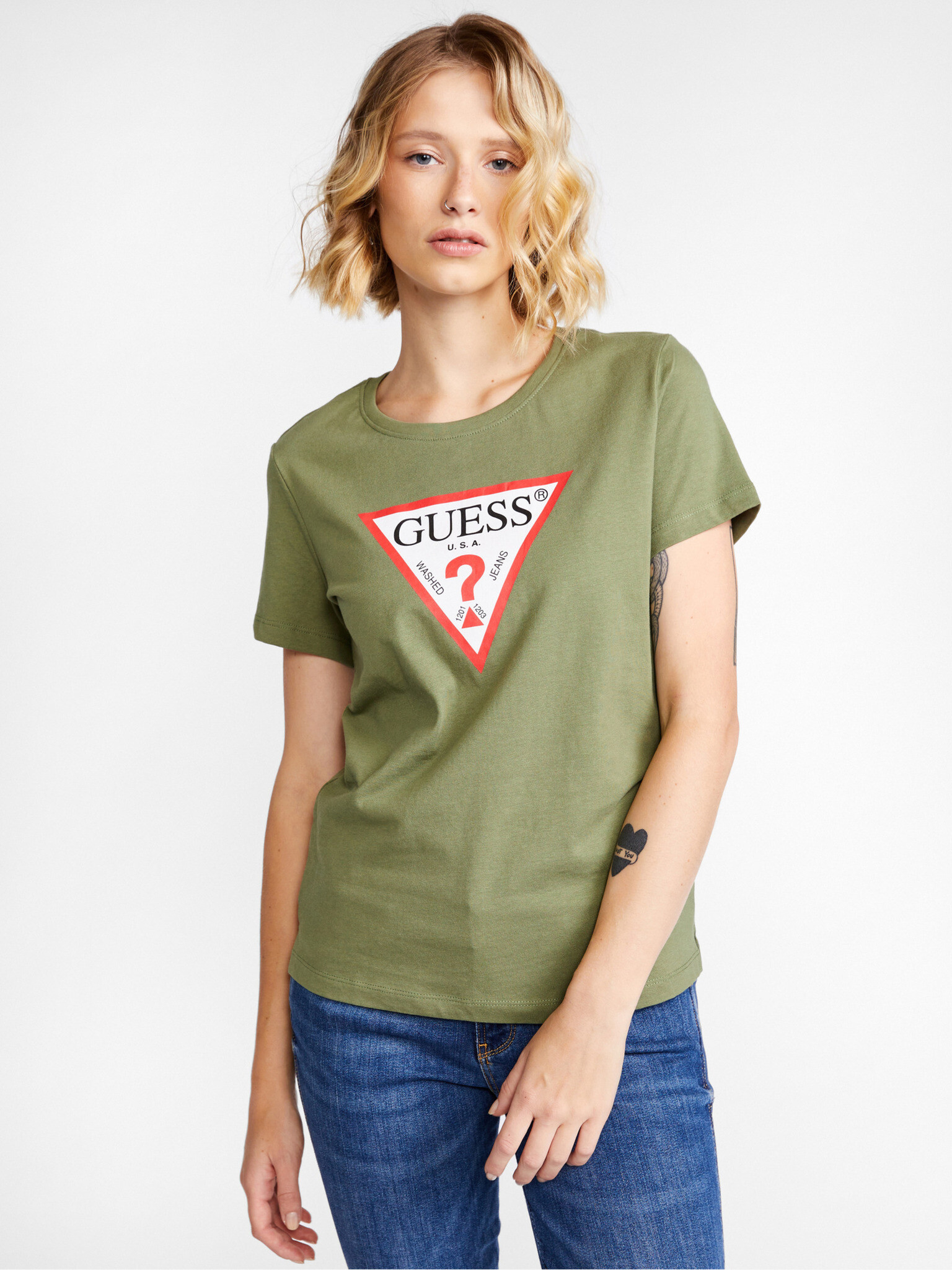 Guess original T-shirt Green - Pepit.gr