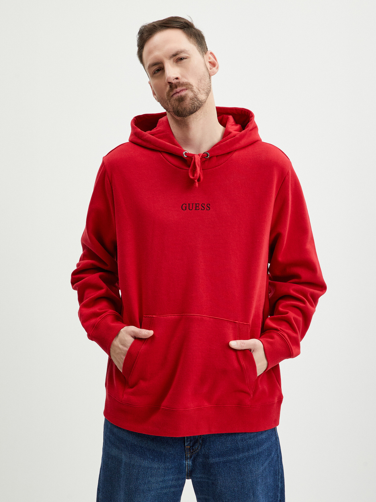 Guess Roy Sweatshirt Red - Pepit.gr