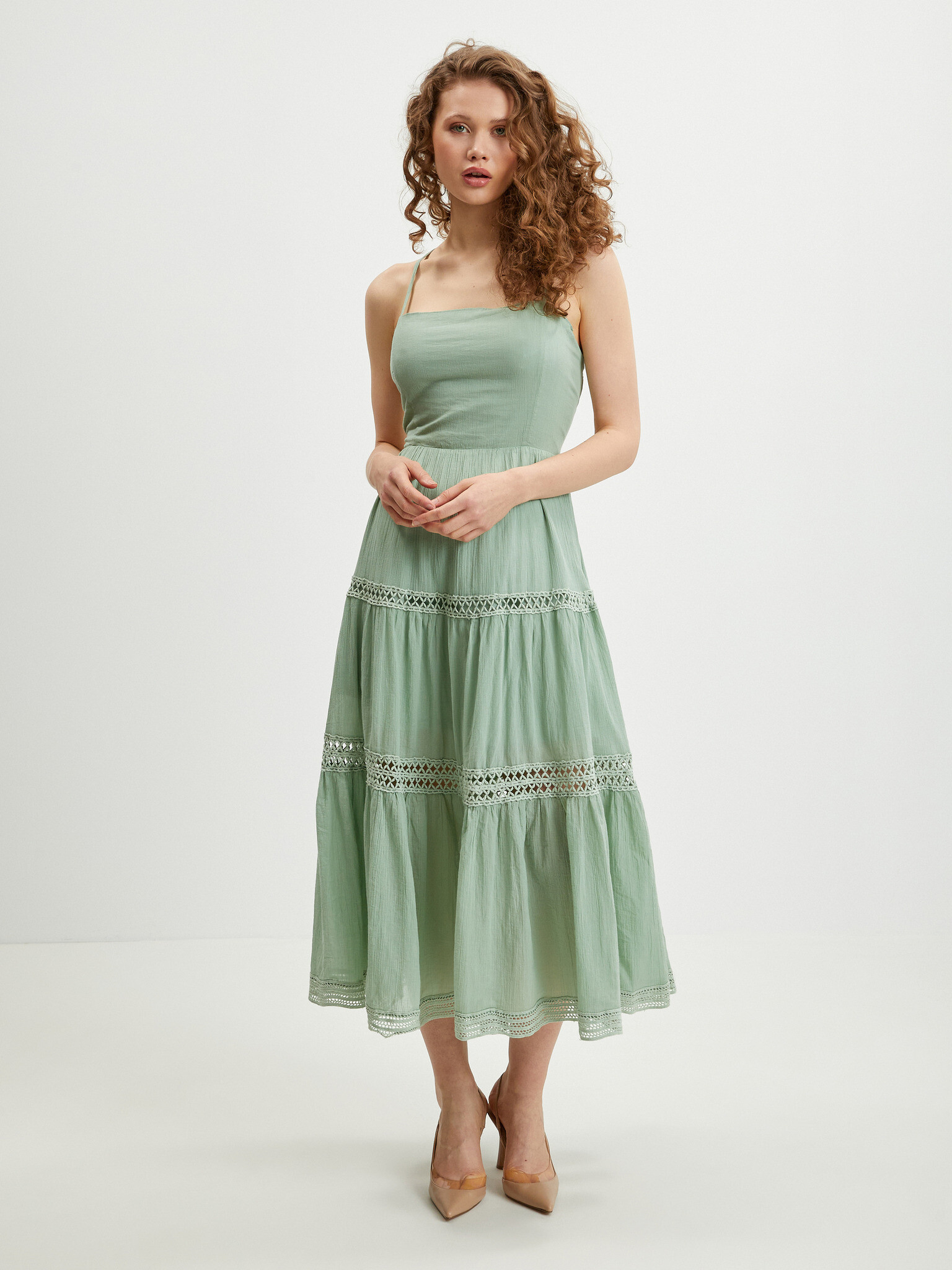 Guess Safa Dresses Green - Pepit.gr