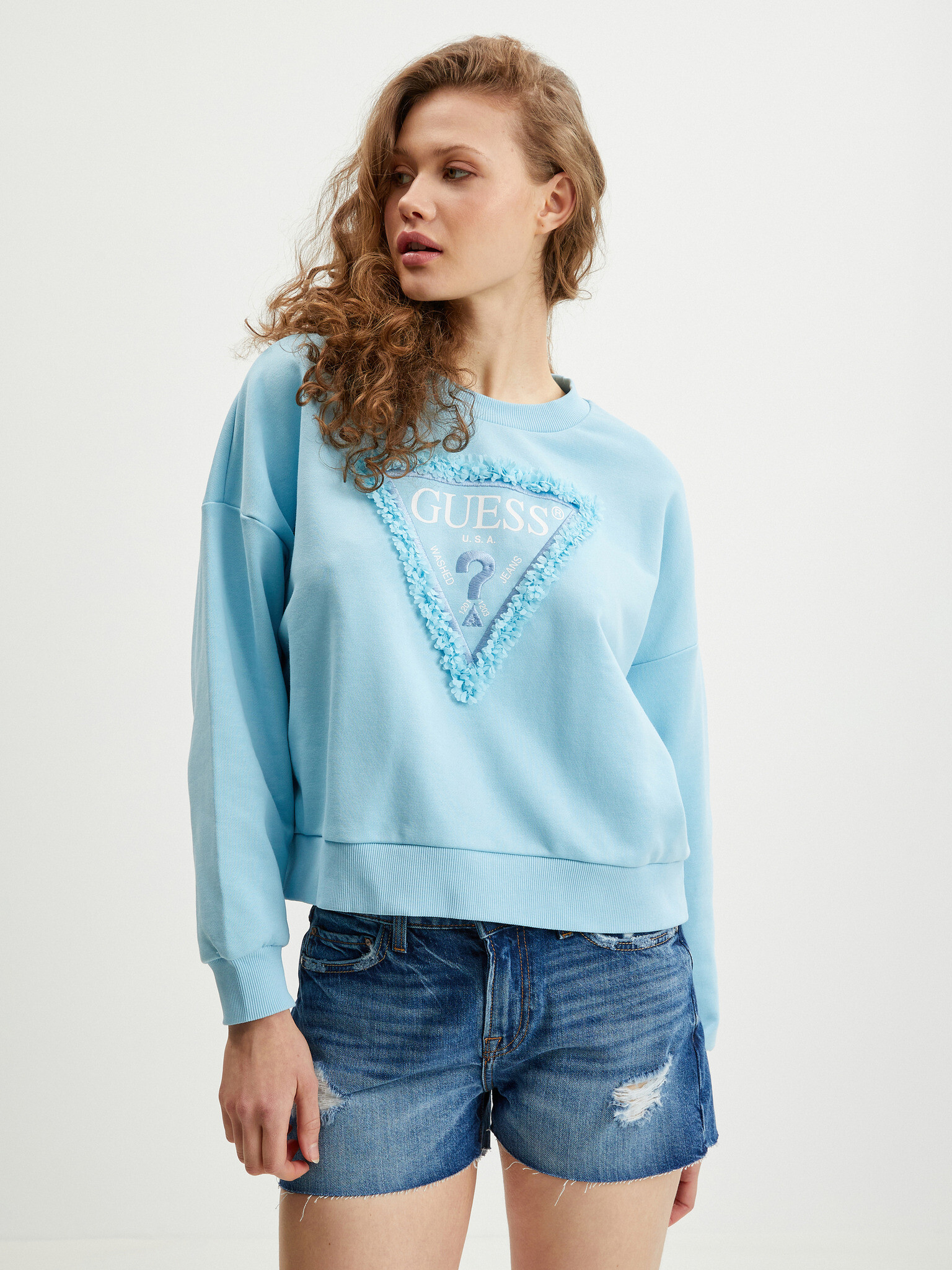 Guess Sweatshirt Blue - Pepit.gr