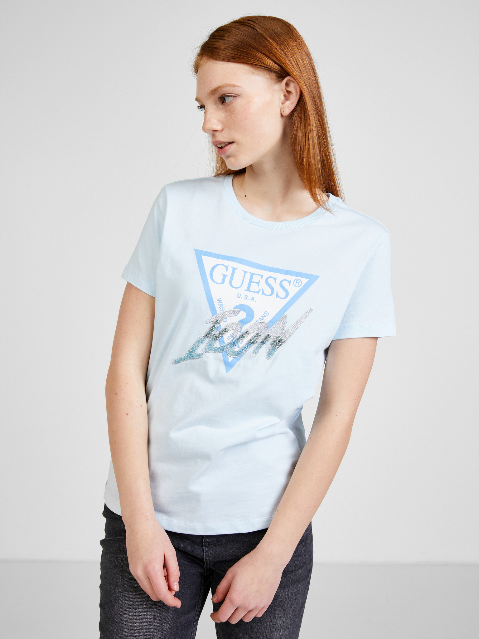 Guess T-shirt Blue - Pepit.gr