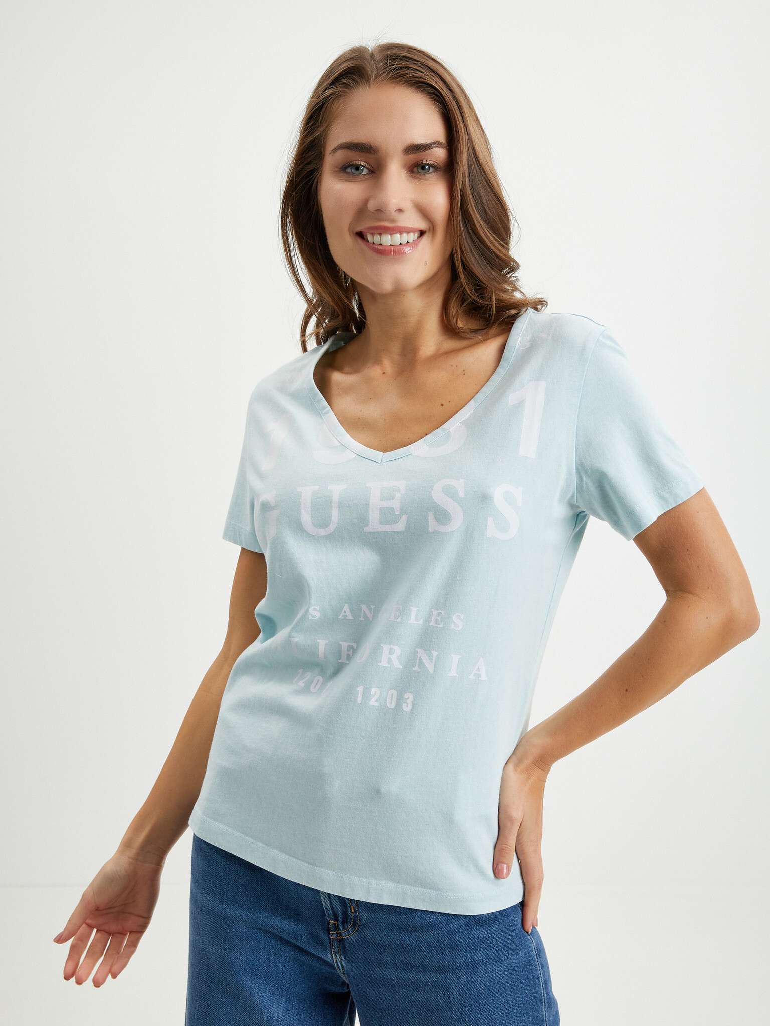 Guess T-shirt Blue - Pepit.gr