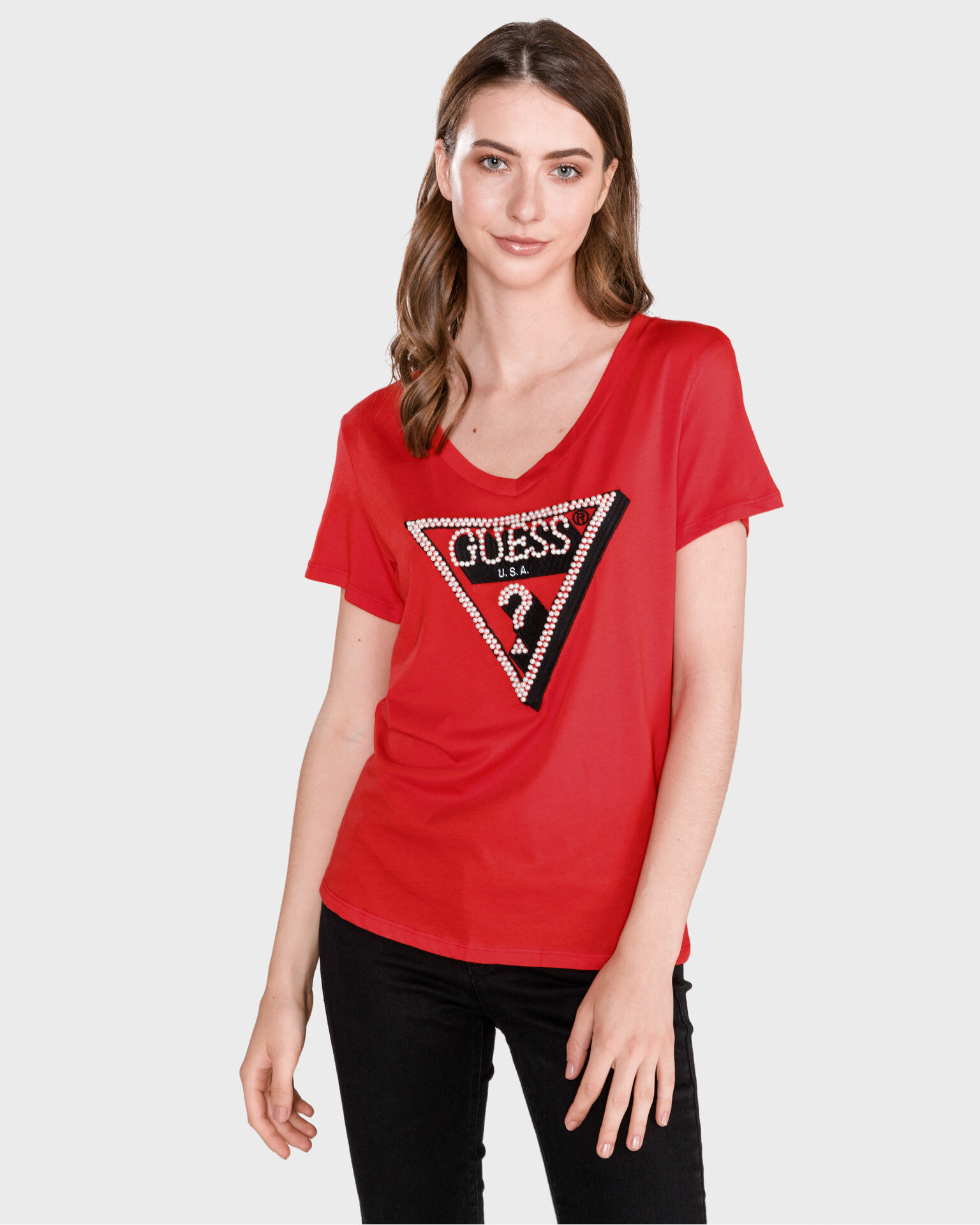 Guess T-shirt Red - Pepit.gr