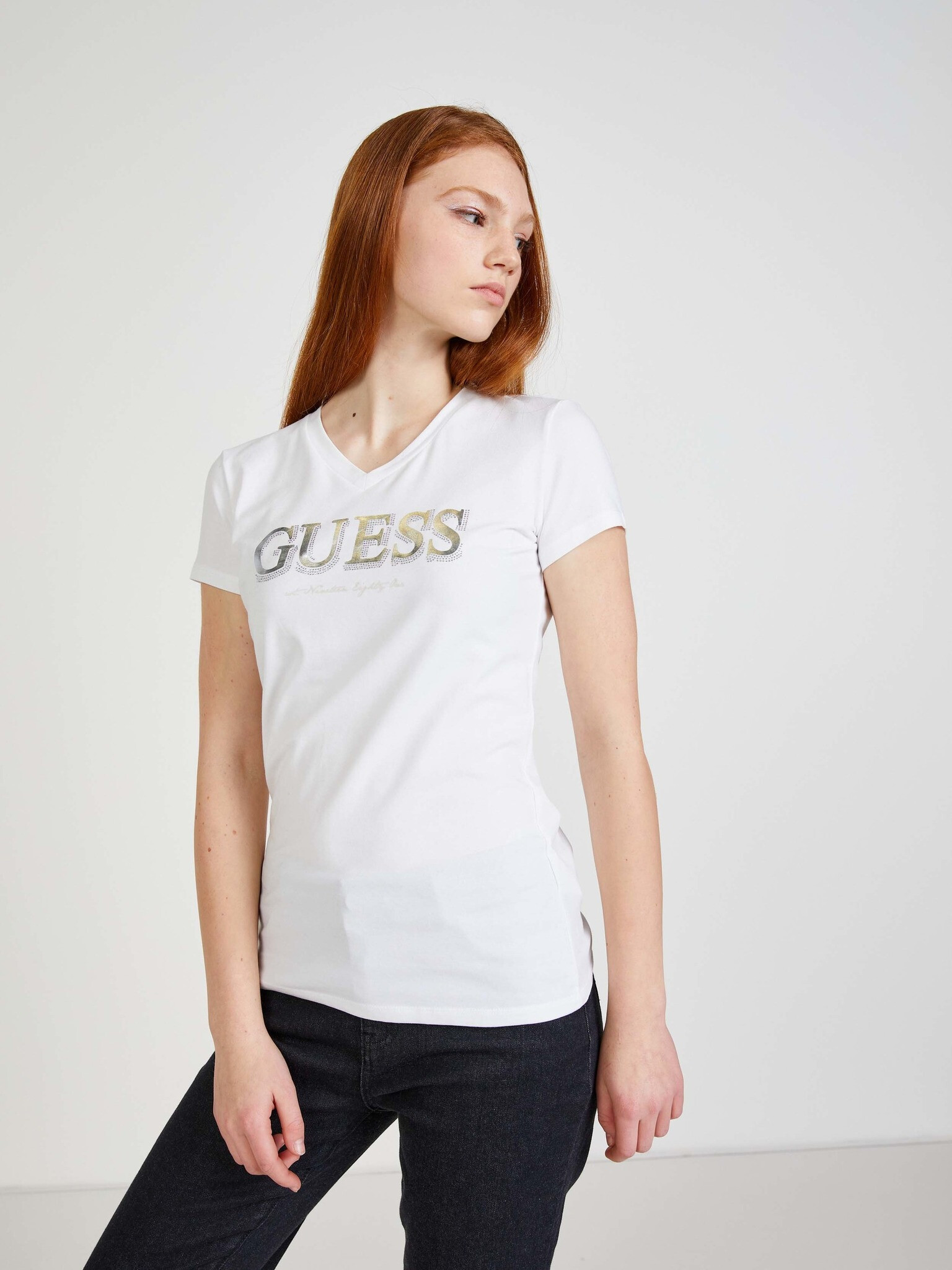 Guess T-shirt White - Pepit.gr