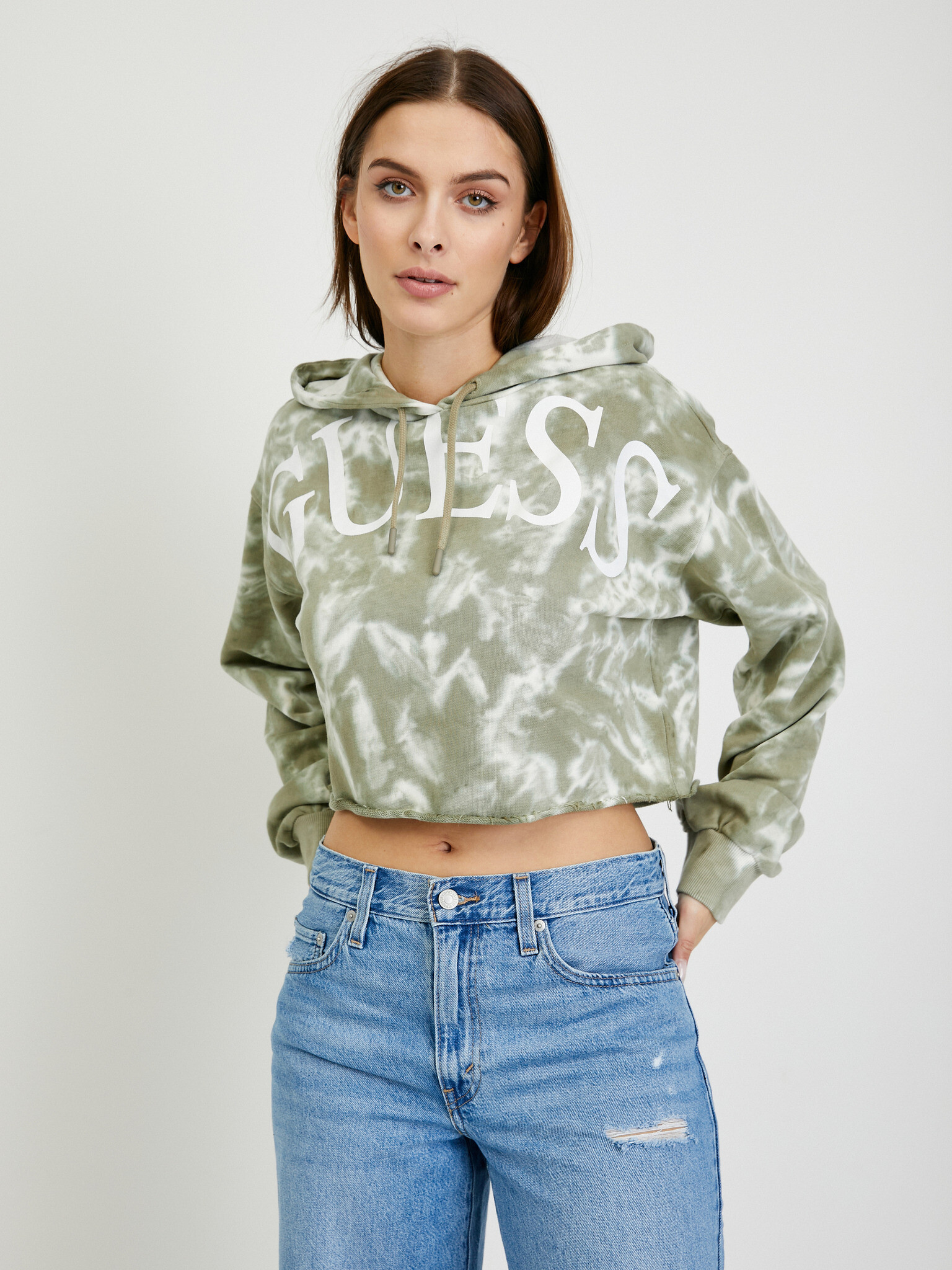 Guess Tie Dye Sweatshirt Green - Pepit.gr