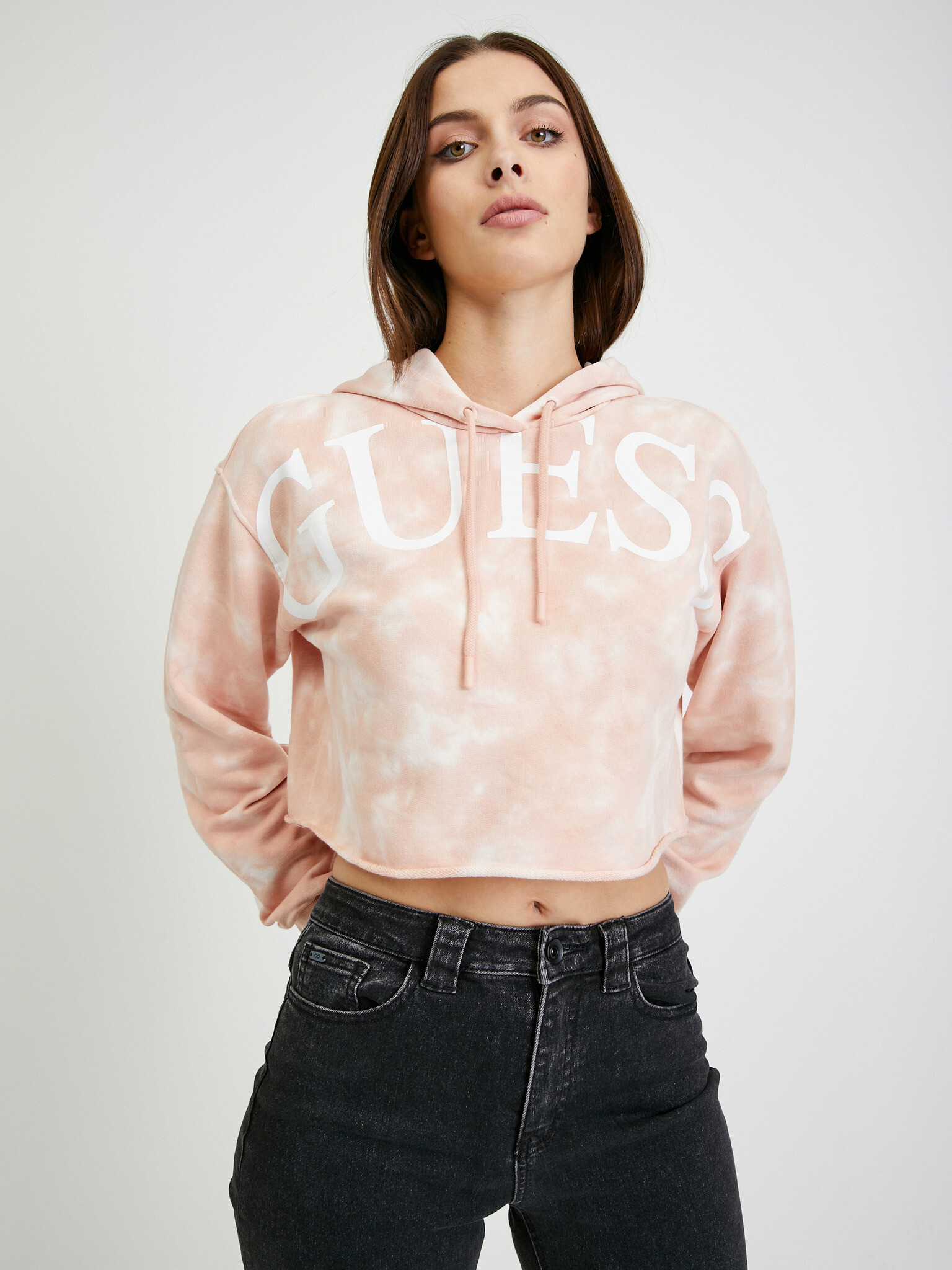 Guess Tie Dye Sweatshirt Orange - Pepit.gr