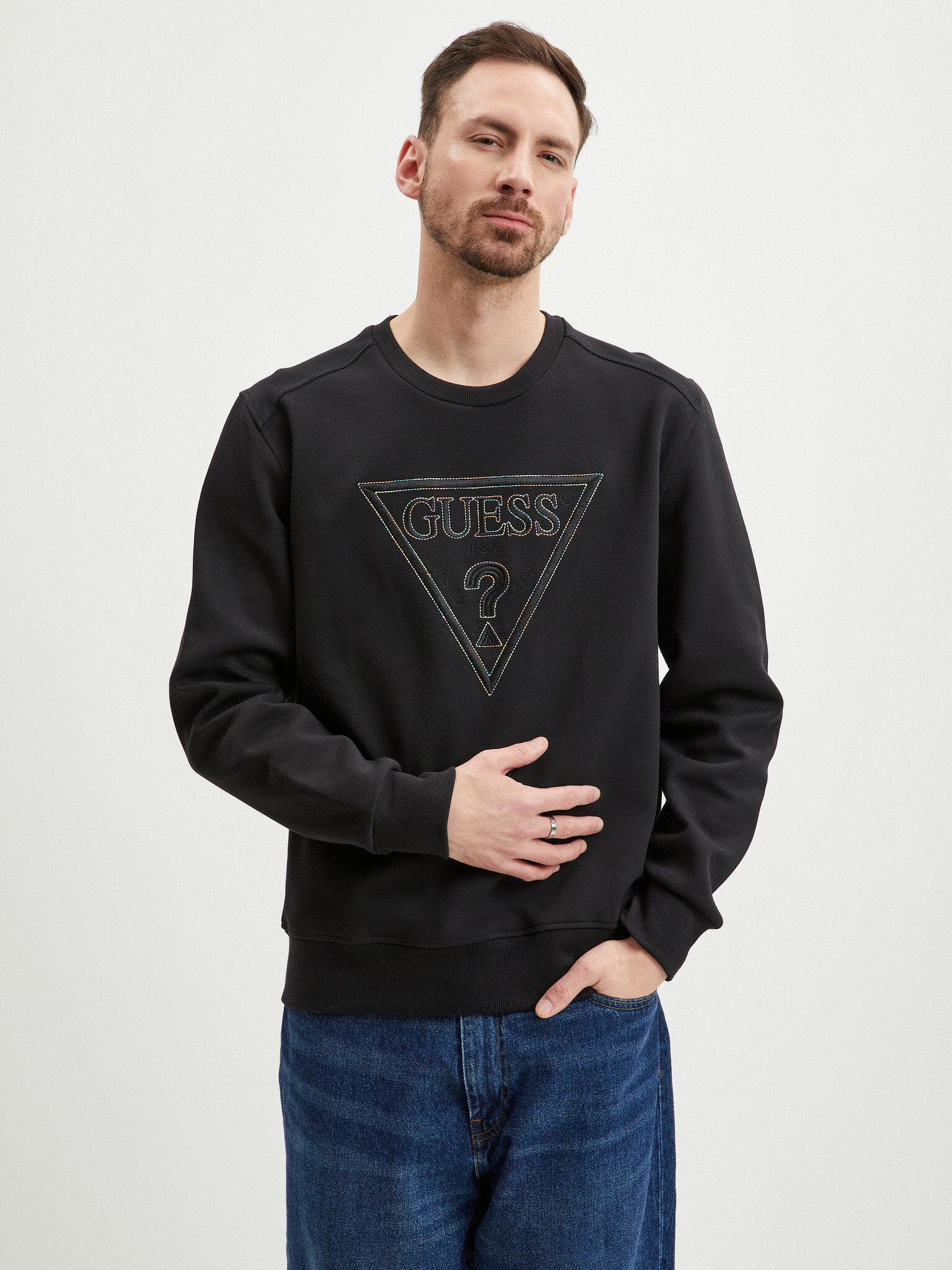 Guess Vil Sweatshirt Black - Pepit.gr