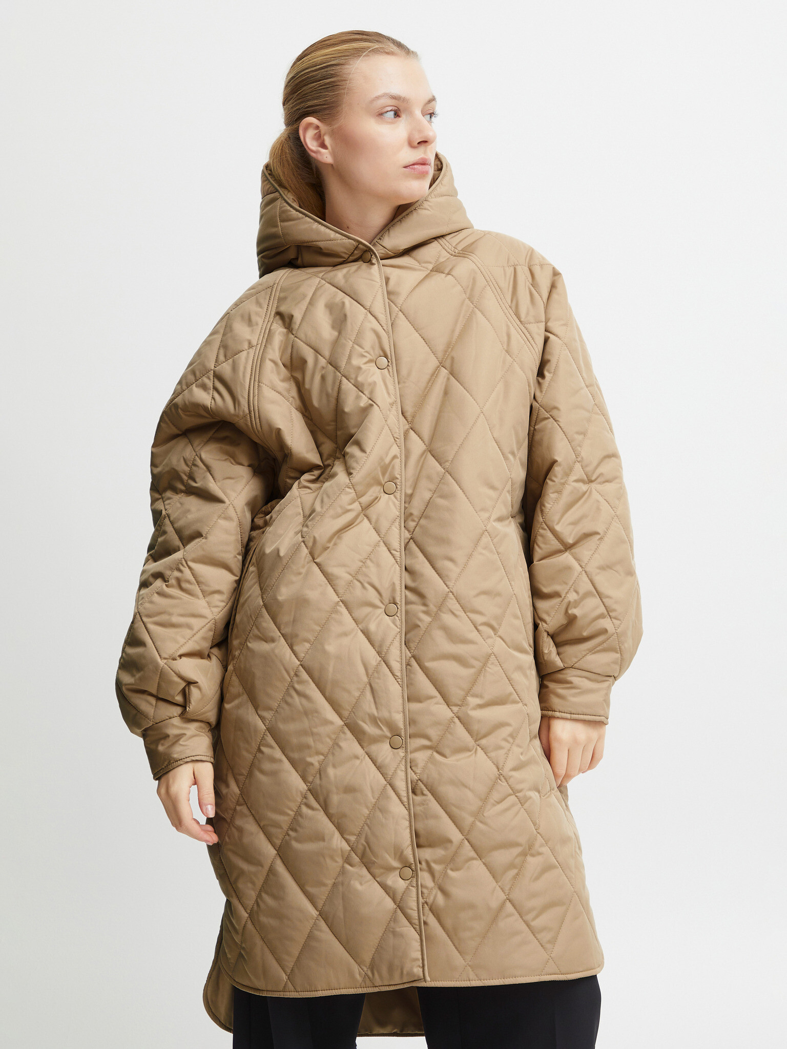 ICHI Coat Beige - Pepit.gr