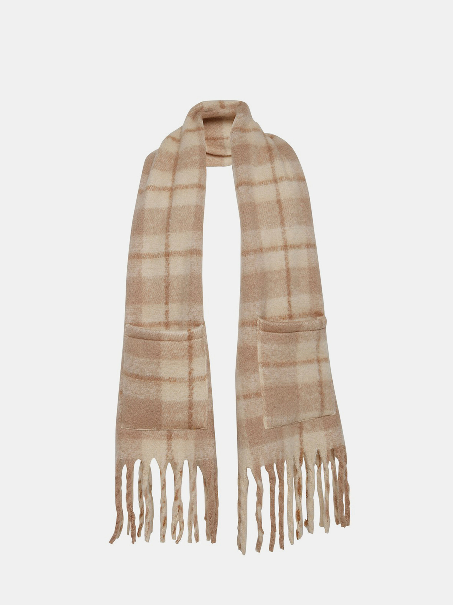 ICHI Iawarm Scarf Beige - Pepit.gr