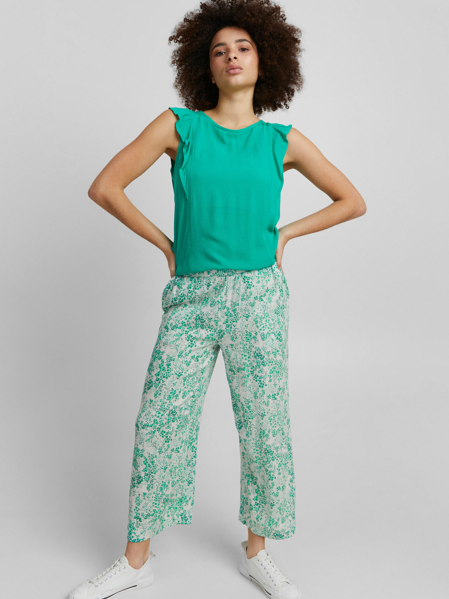 ICHI Trousers Green - Pepit.gr