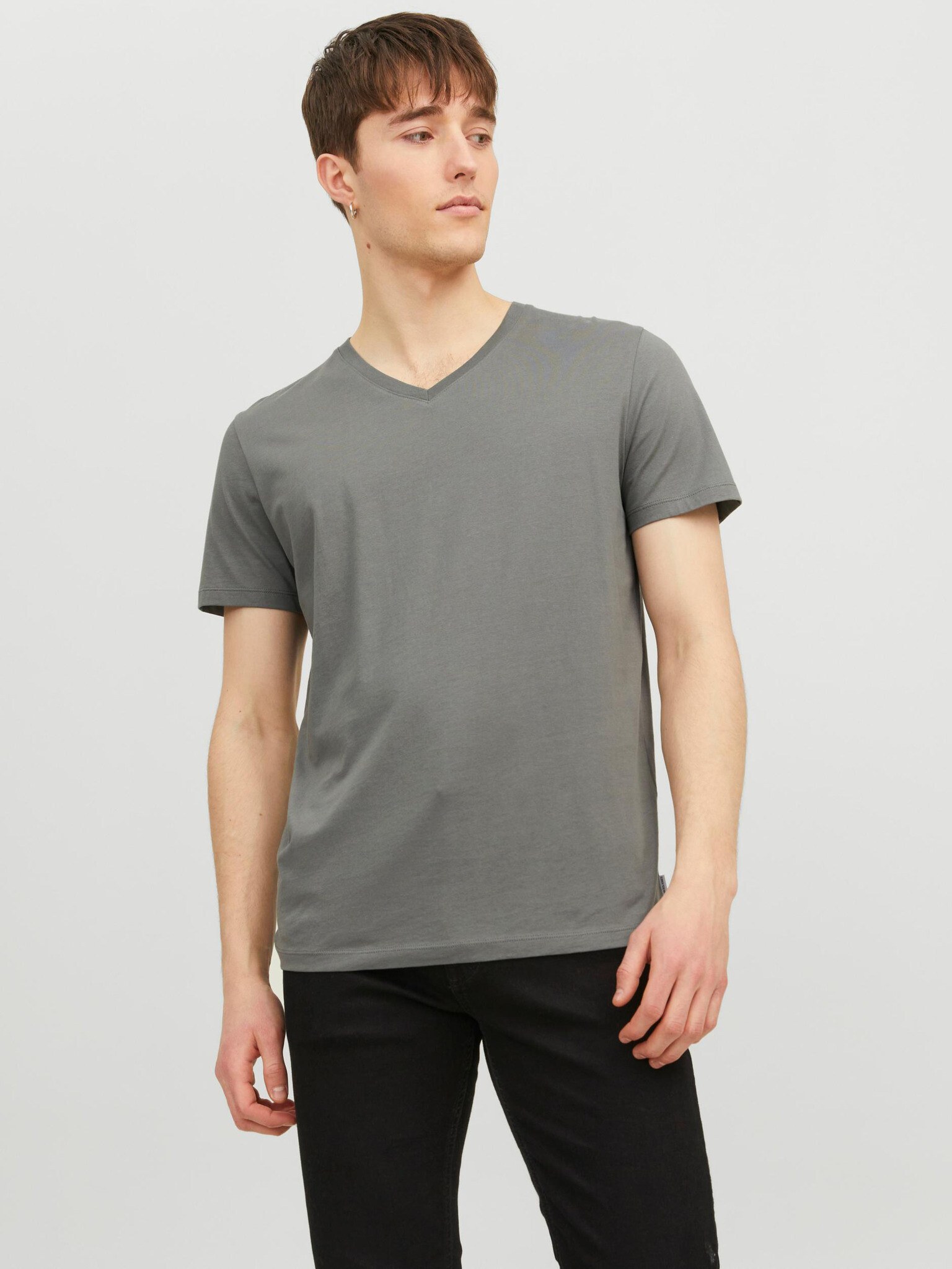 Jack & Jones Organic T-shirt Grey - Pepit.gr