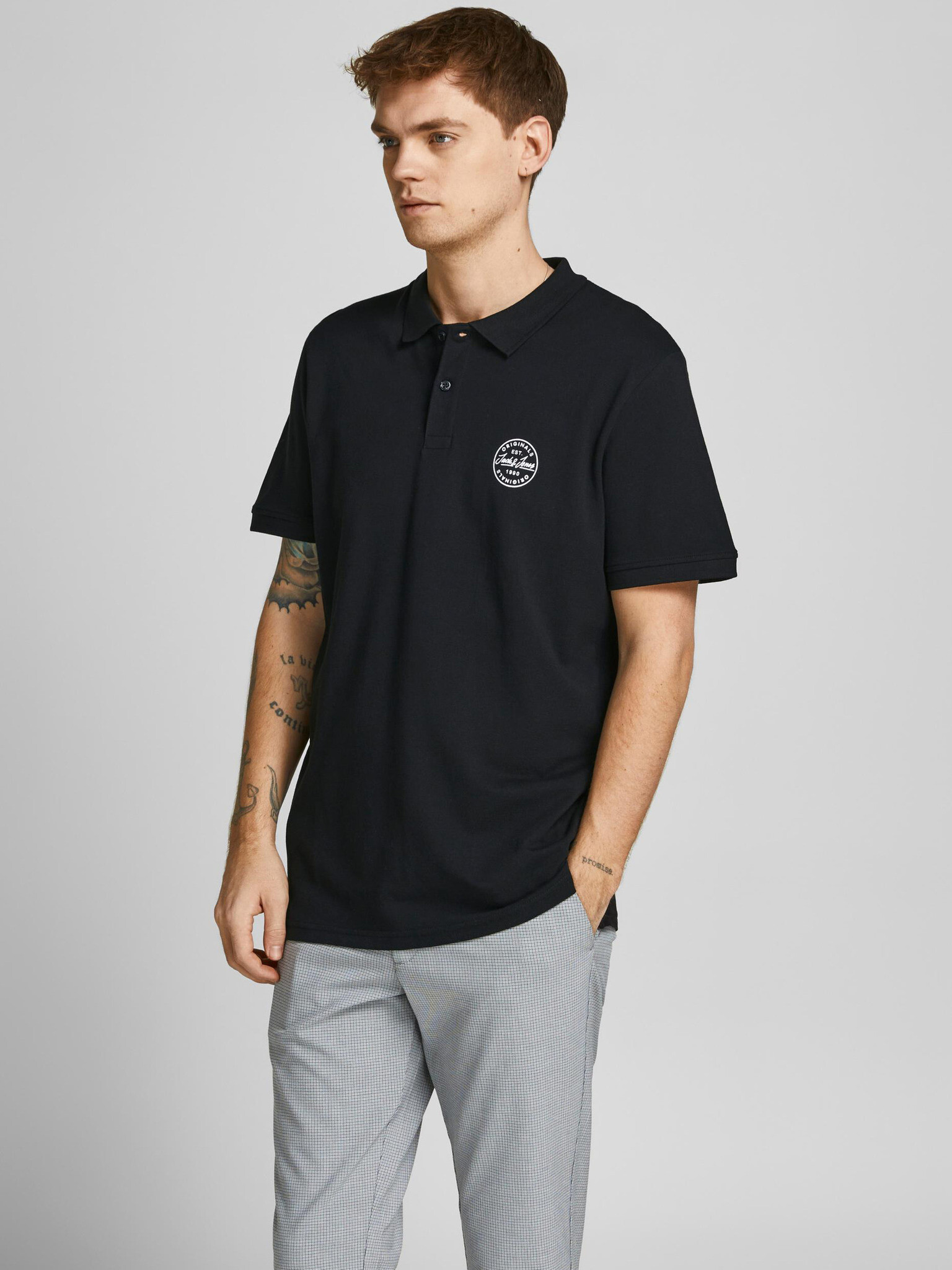 Jack & Jones Shark Polo Shirt Black - Pepit.gr