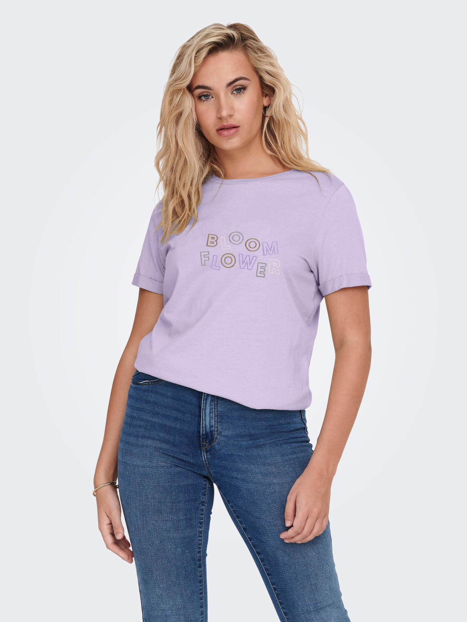 Jacqueline de Yong Amy T-shirt Violet - Pepit.gr