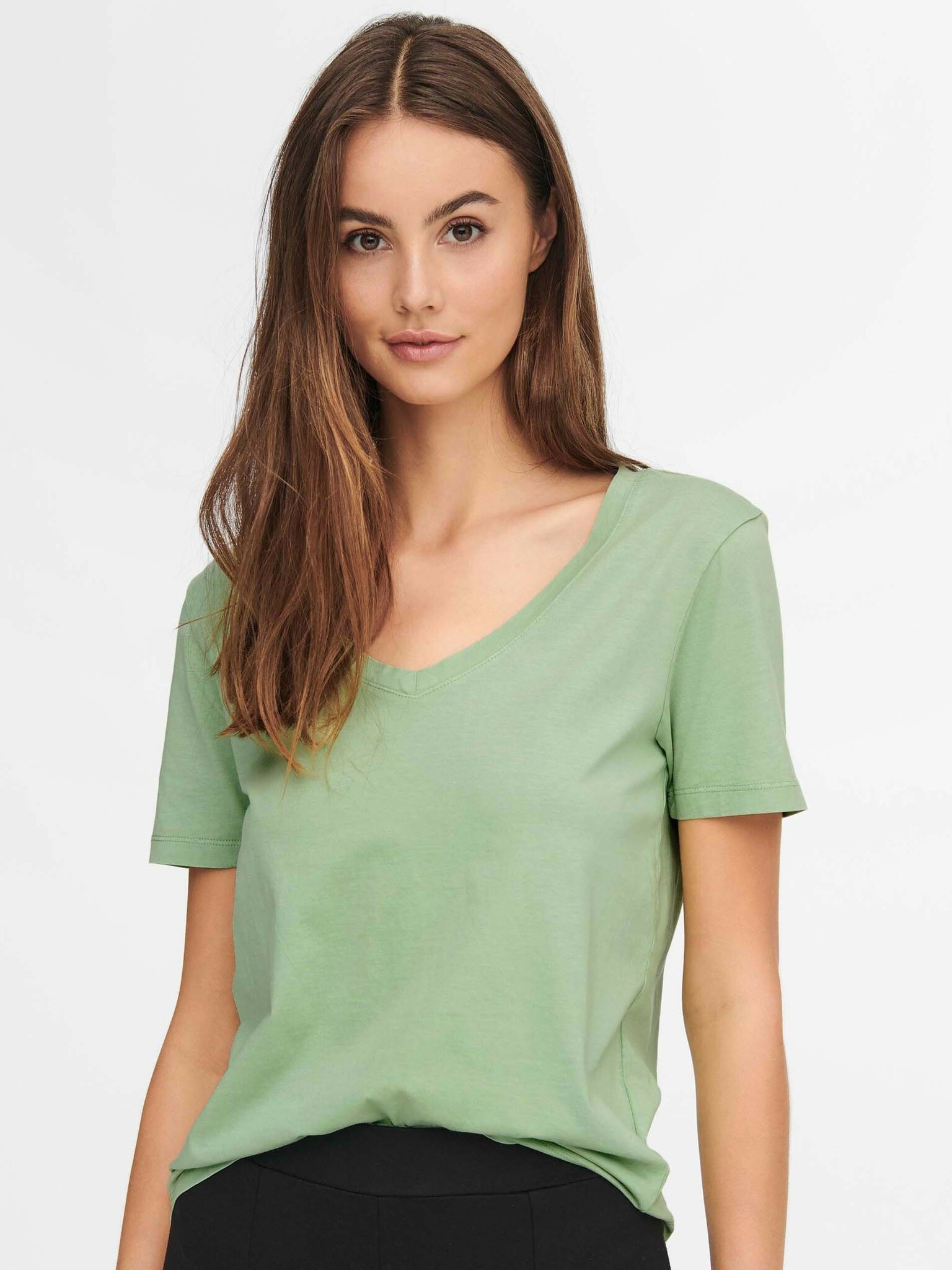 Jacqueline de Yong Farock T-shirt Green - Pepit.gr