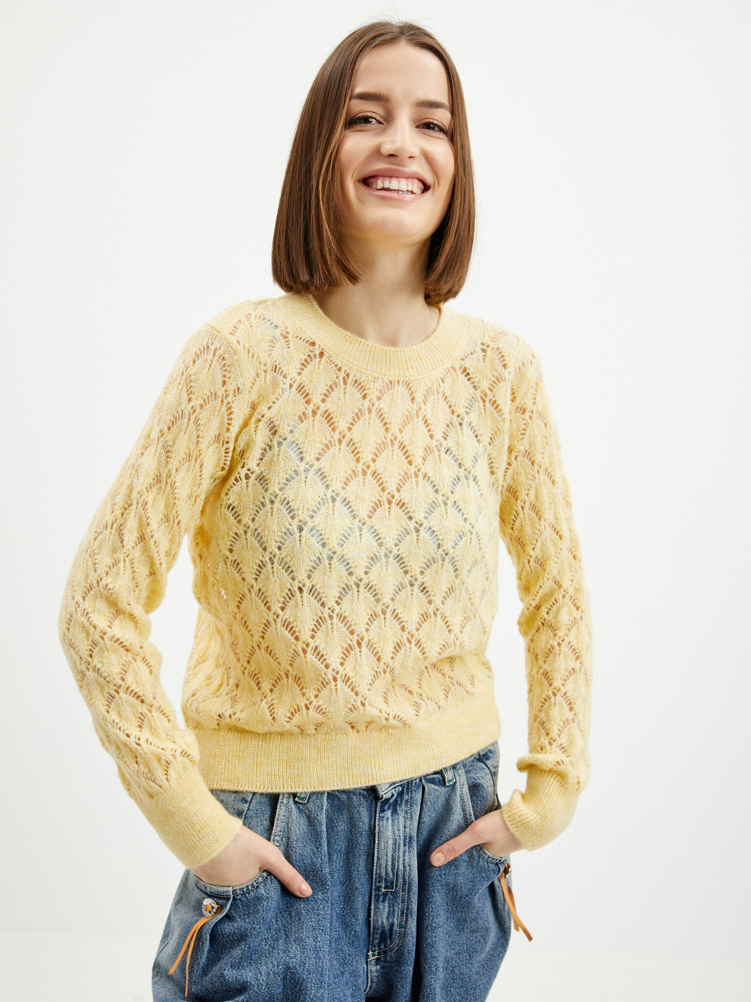 Jacqueline de Yong Letty Sweater Yellow - Pepit.gr