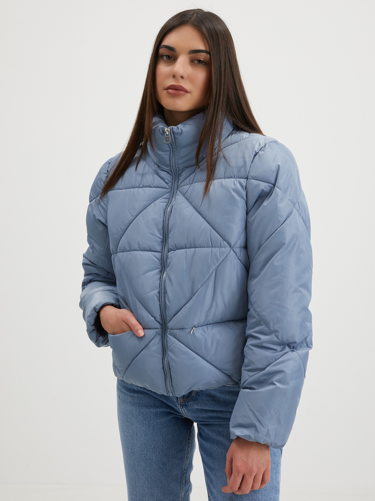 Jacqueline de Yong Levi Winter jacket Blue - Pepit.gr