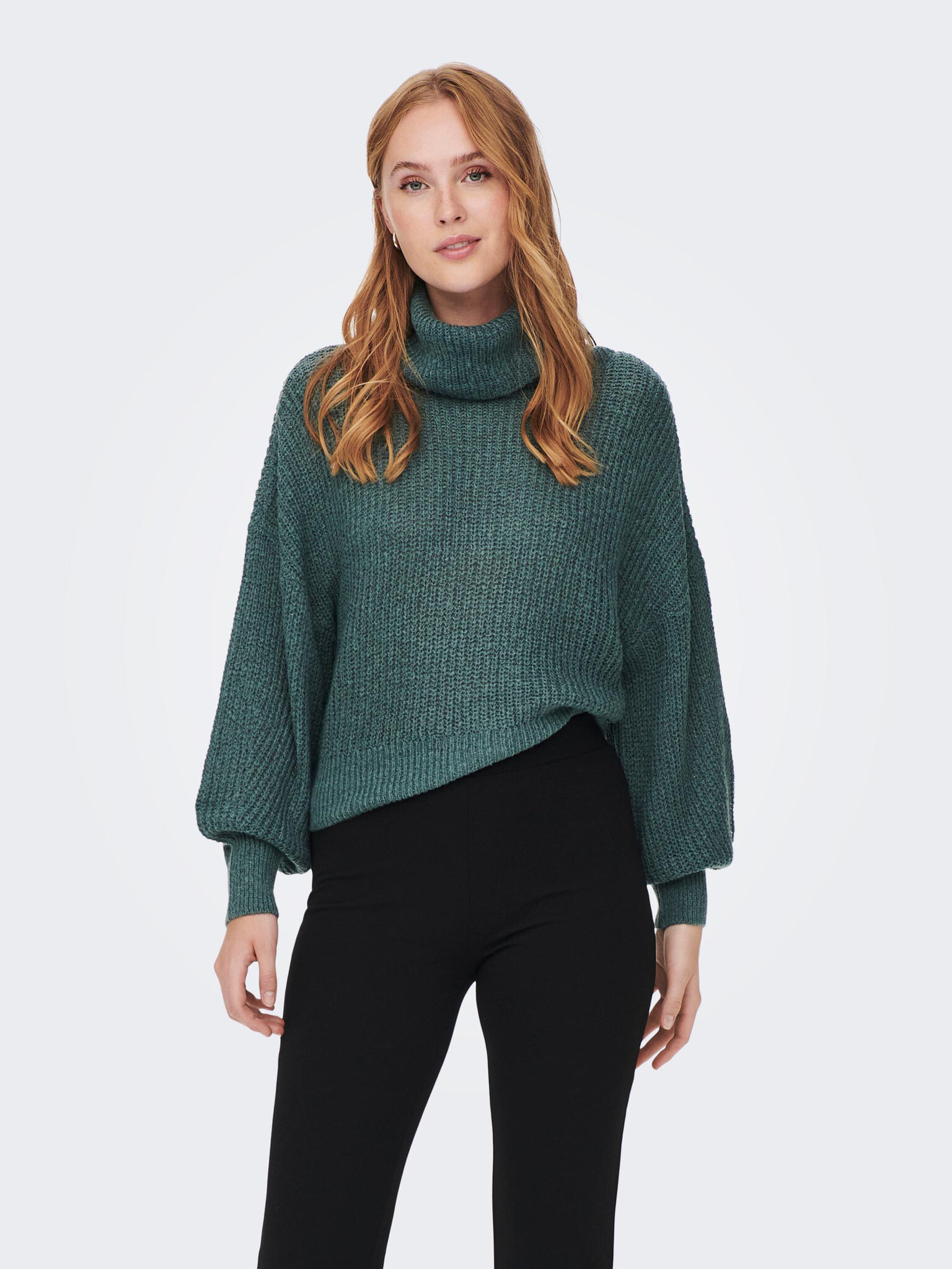 Jacqueline de Yong Megan Turtleneck Green - Pepit.gr