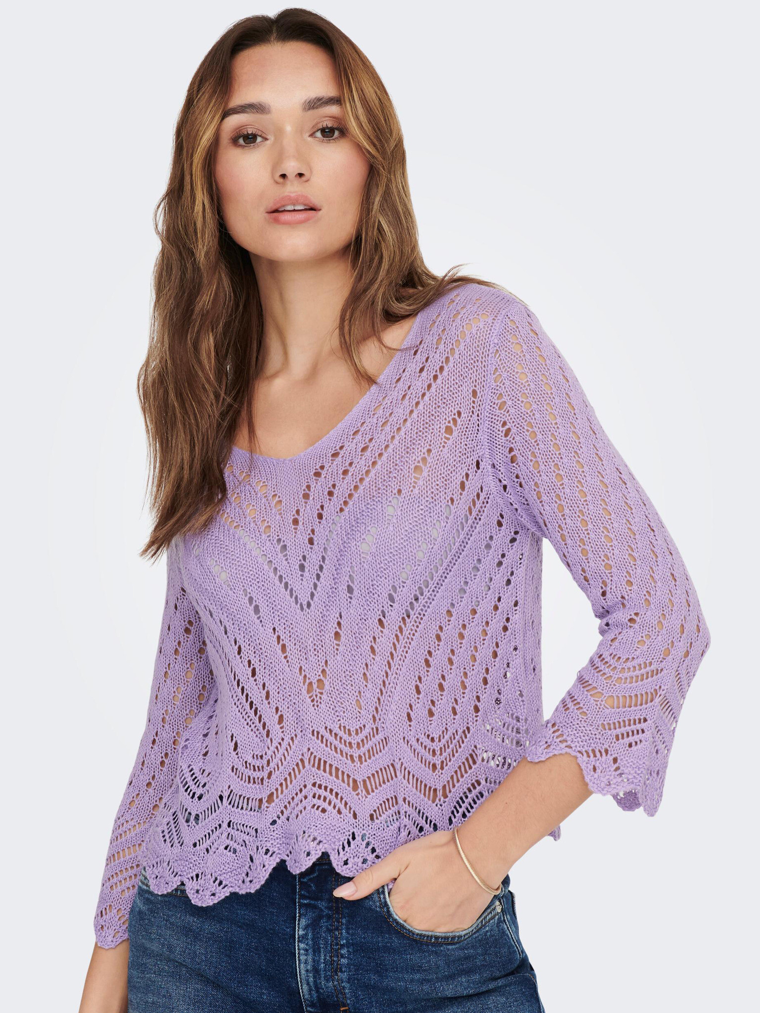 Jacqueline de Yong New Sweater Violet - Pepit.gr