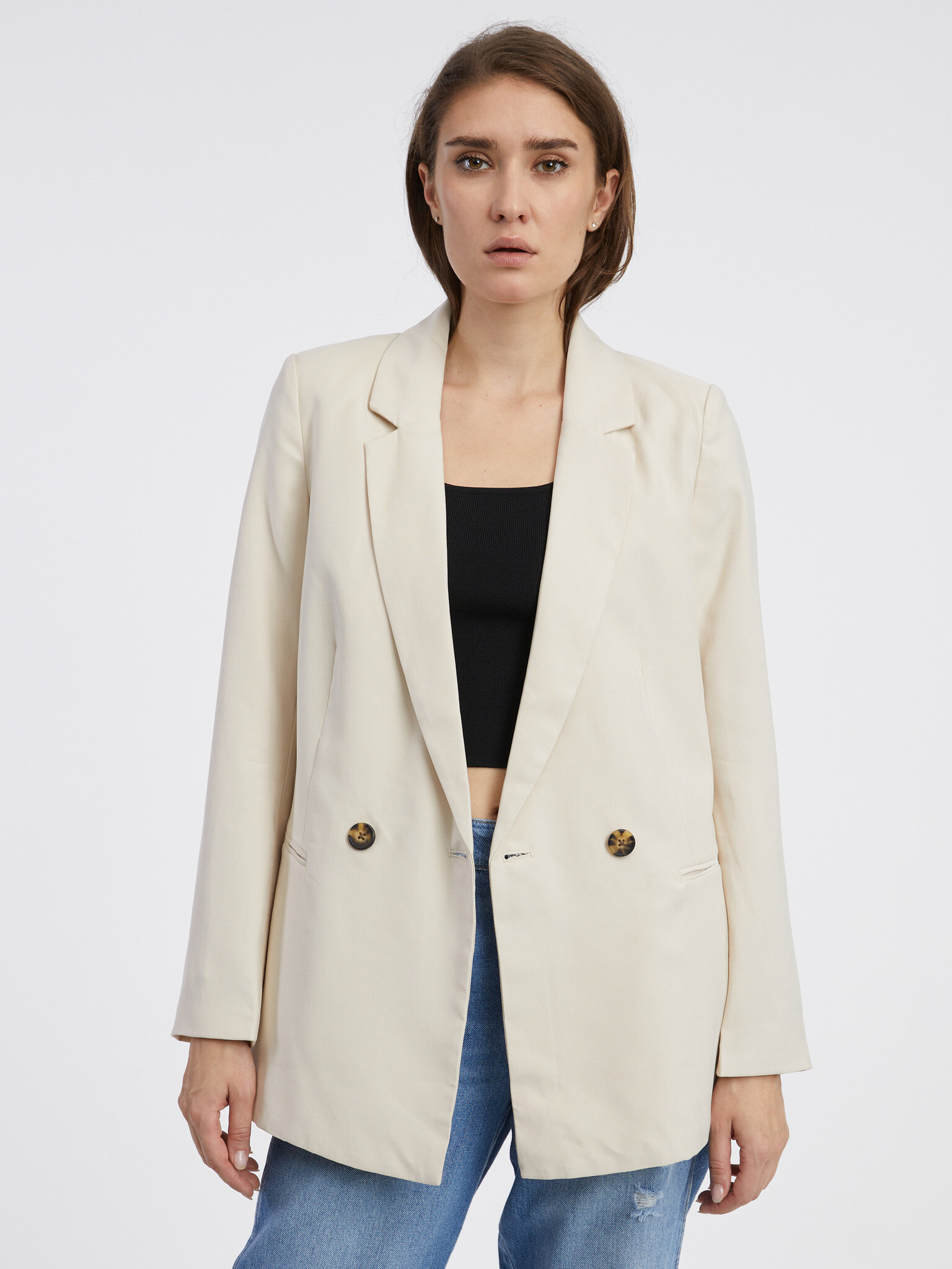 Jacqueline de Yong Solde Jacket Beige - Pepit.gr