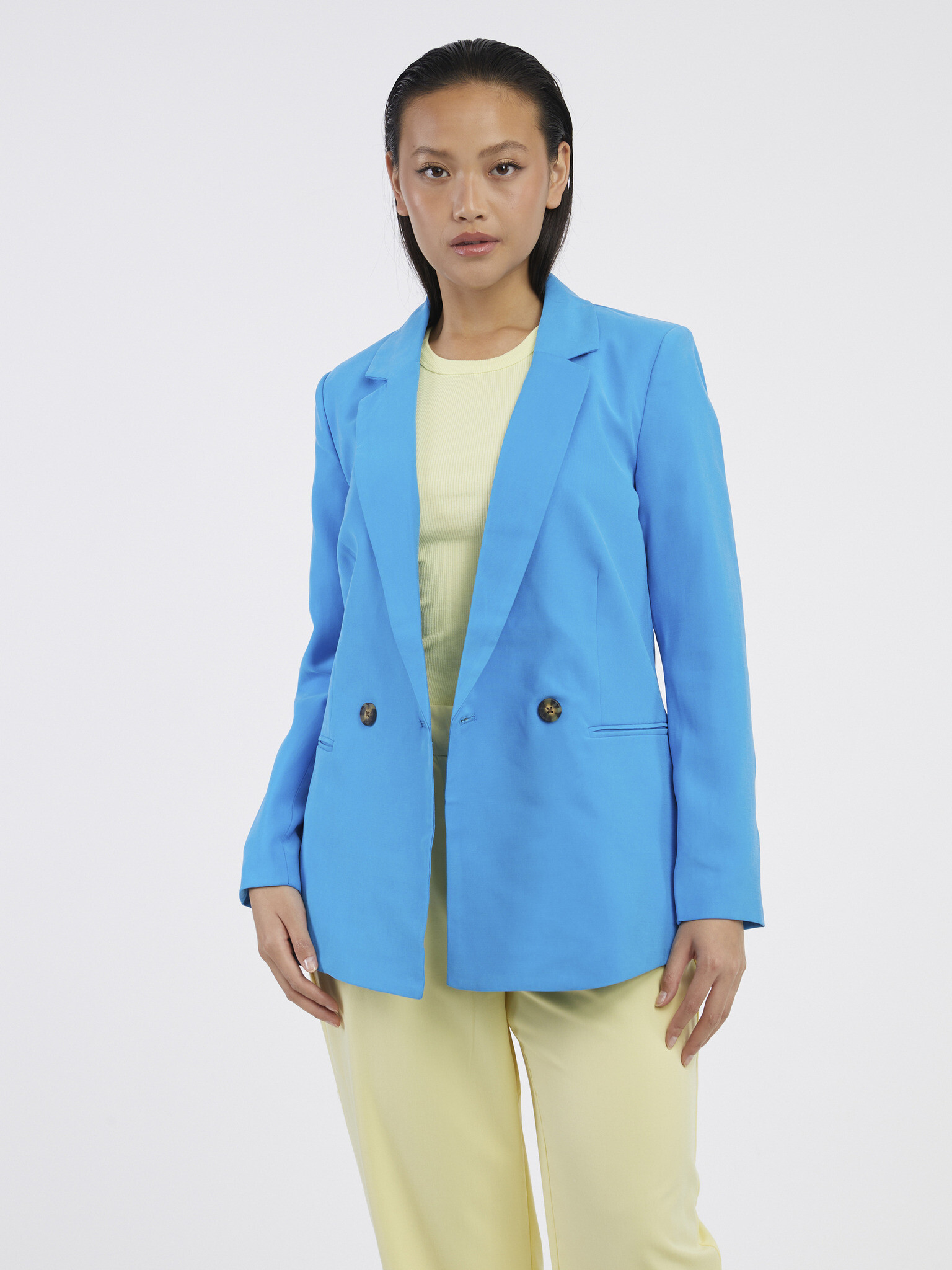 Jacqueline de Yong Solde Jacket Blue - Pepit.gr