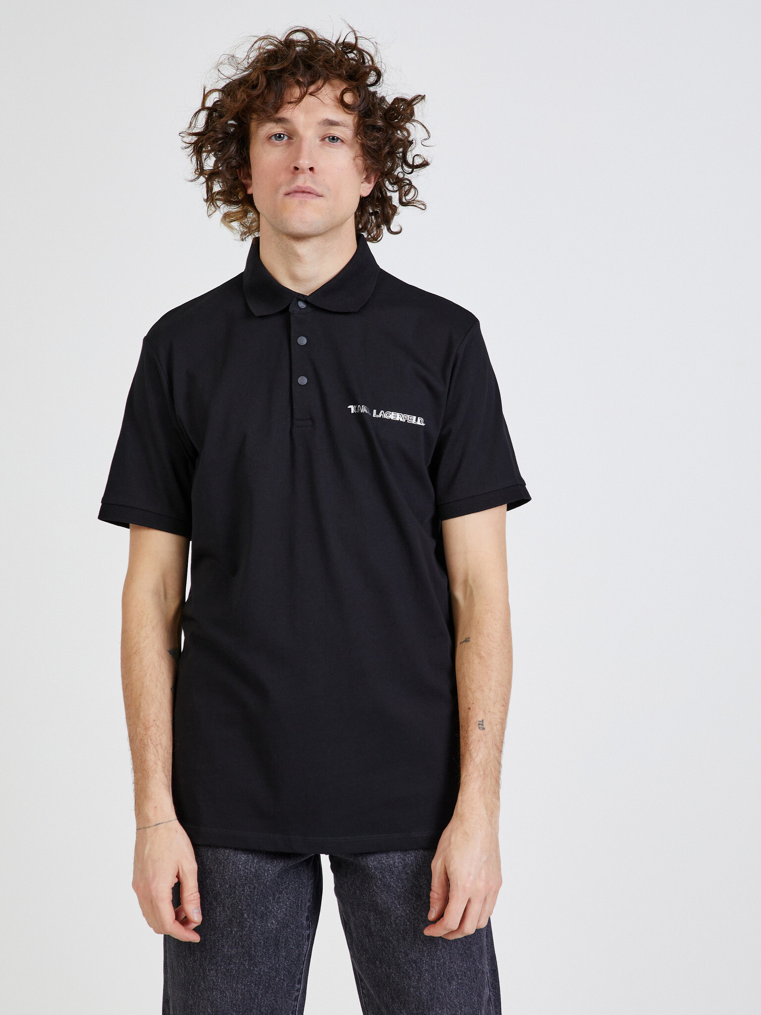 Karl Lagerfeld Polo Shirt Black - Pepit.gr