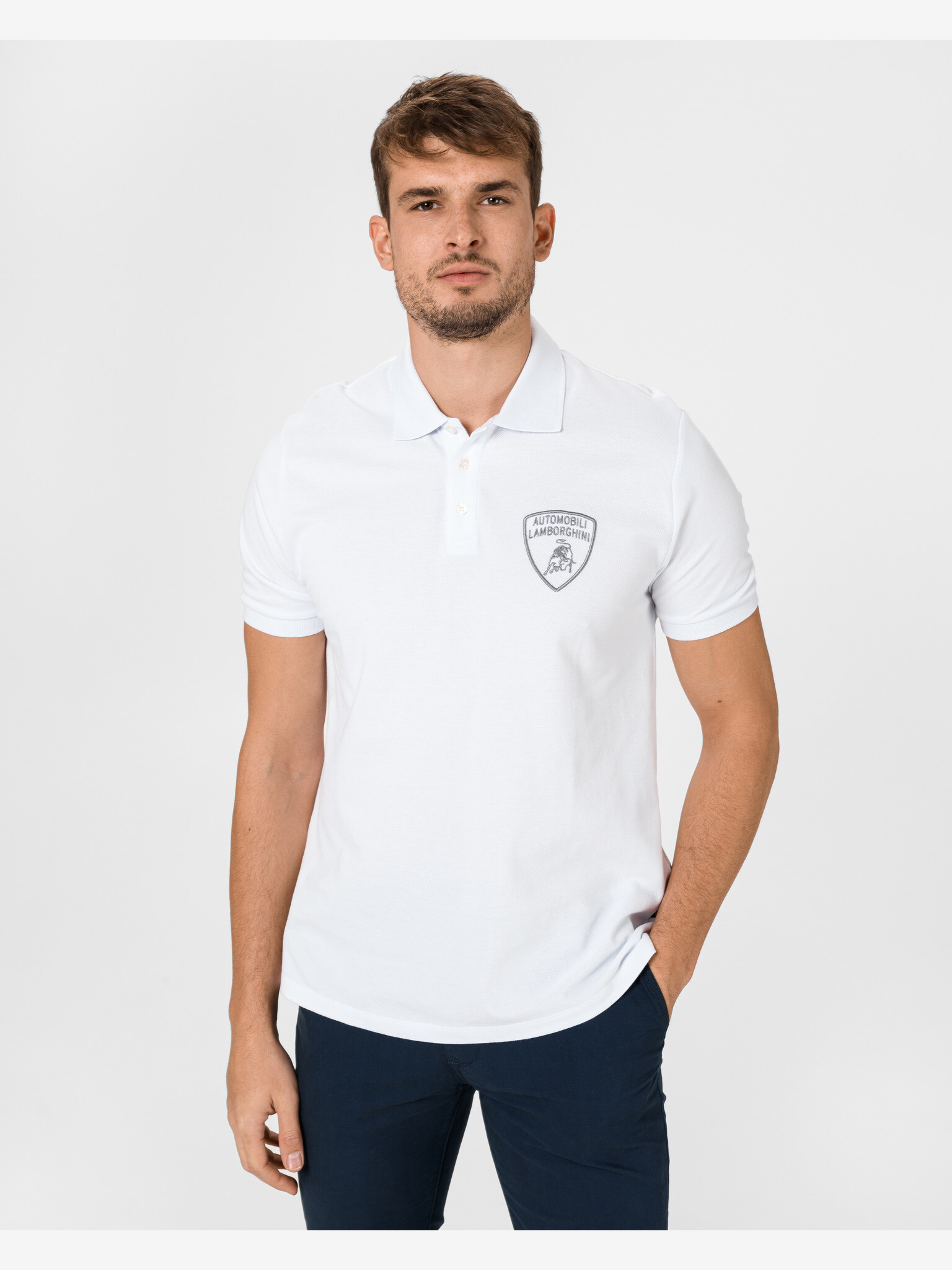 Lamborghini Polo Shirt White - Pepit.gr