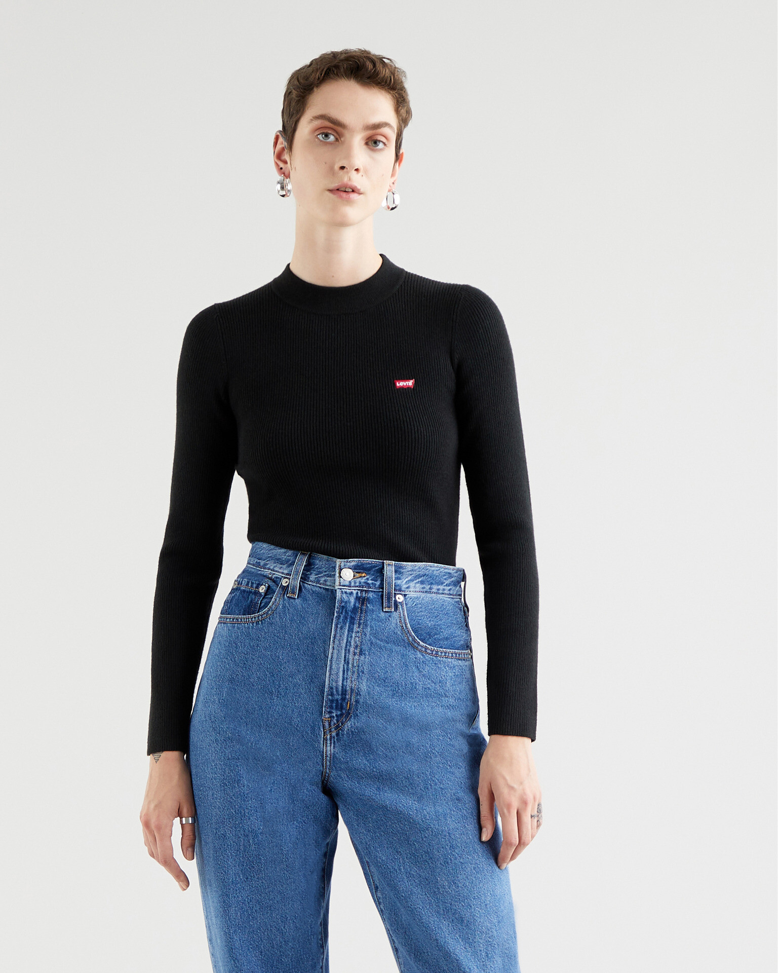 Levi's® Crew Rib Sweater Black - Pepit.gr