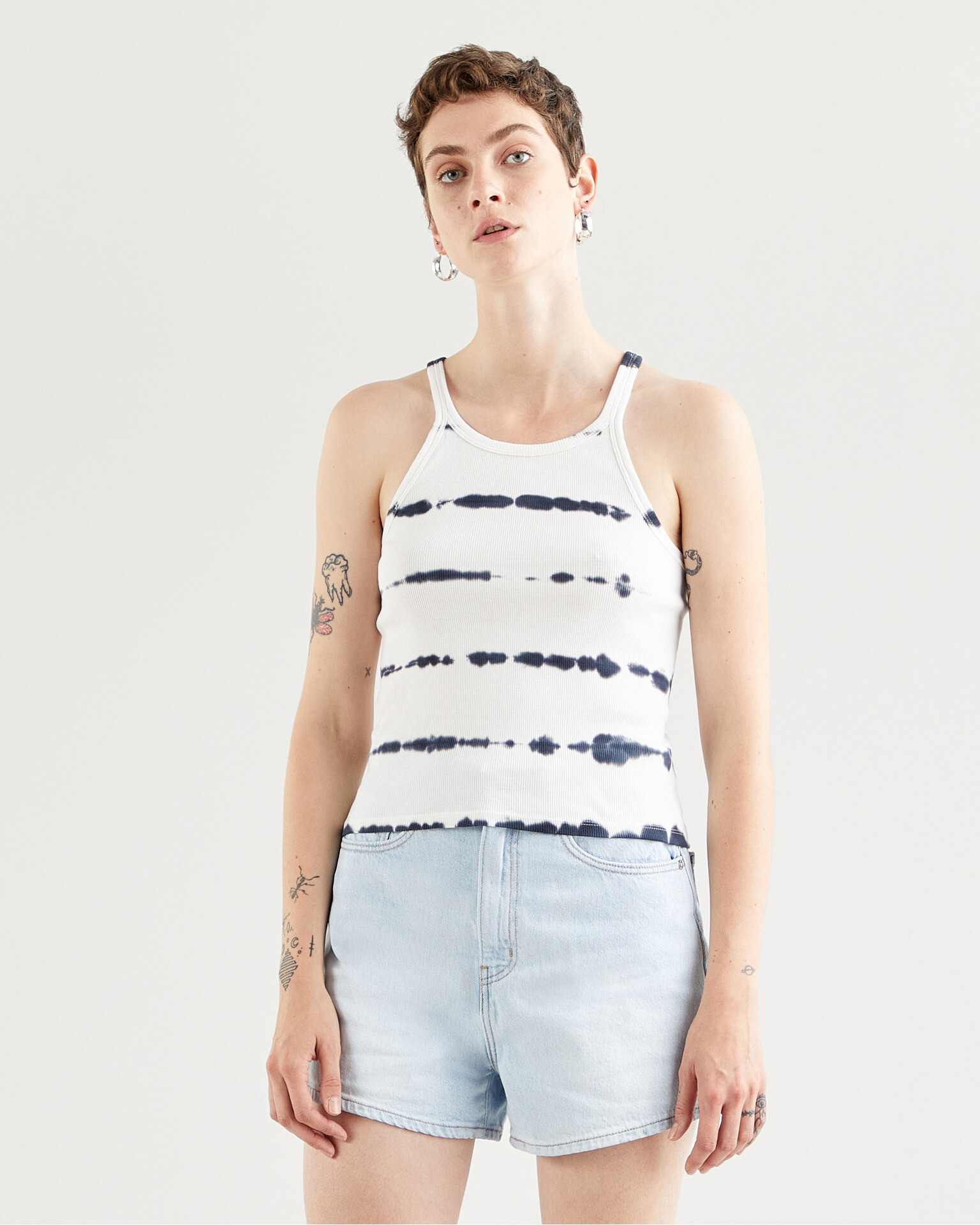 Levi's® High Neck Top Black White - Pepit.gr