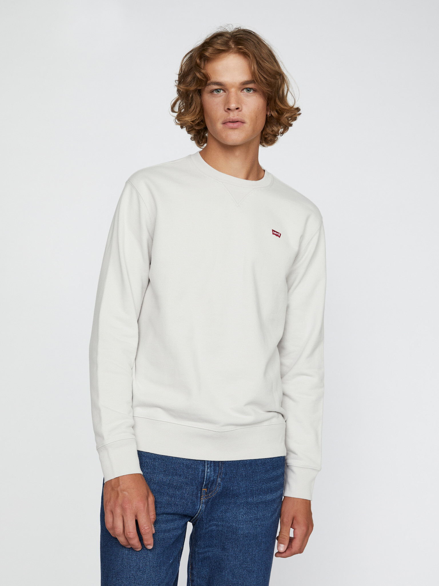 Levi's® New Original Crew Sweatshirt White Grey - Pepit.gr