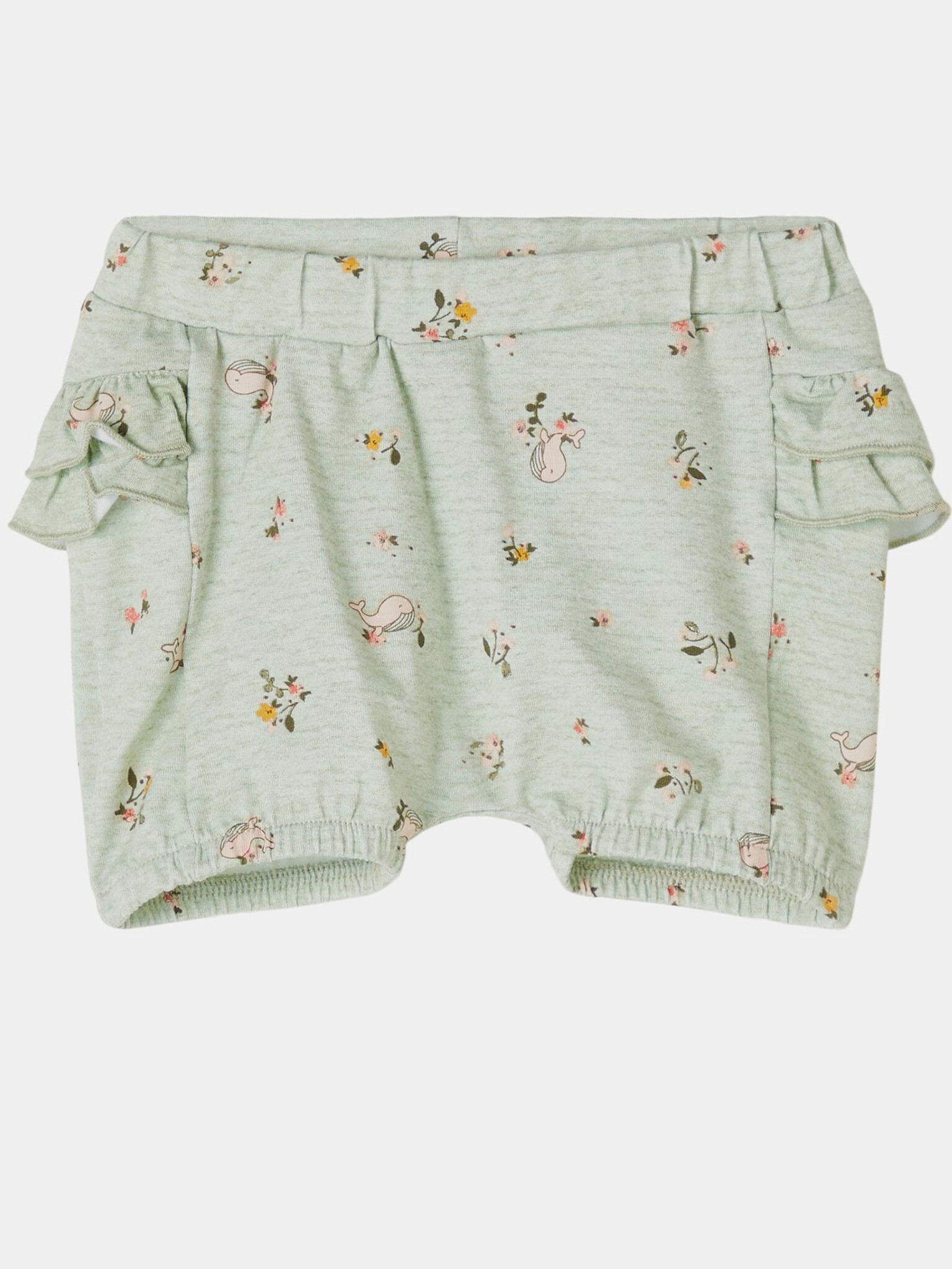 name it Feline Kids Shorts Green - Pepit.gr