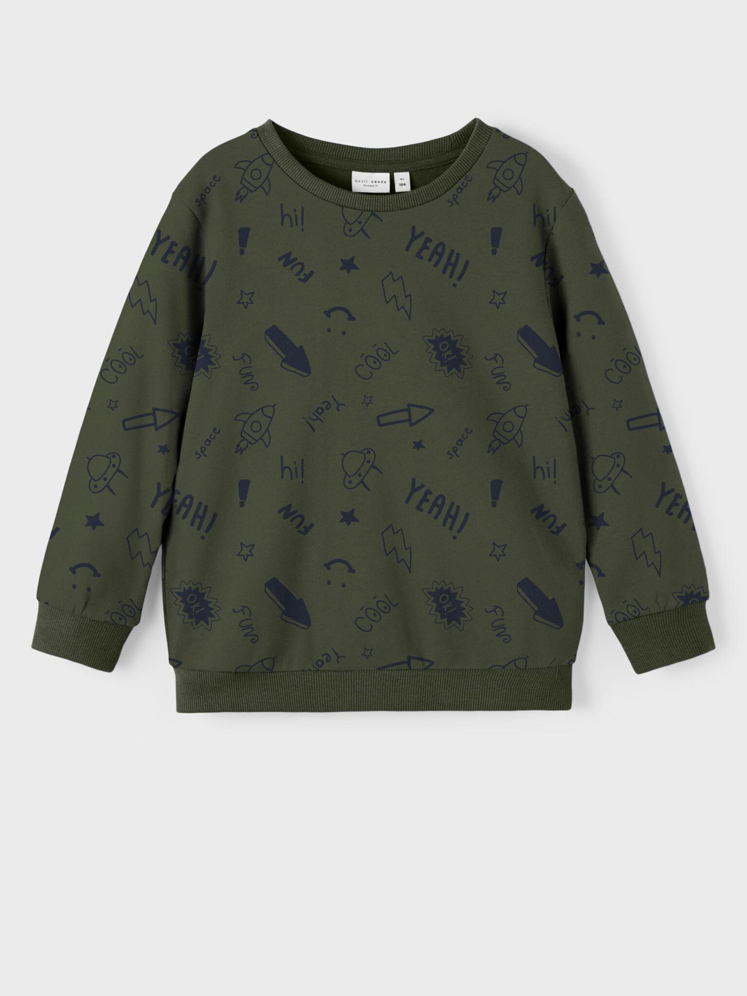 name it Felix Kids Sweatshirt Green - Pepit.gr