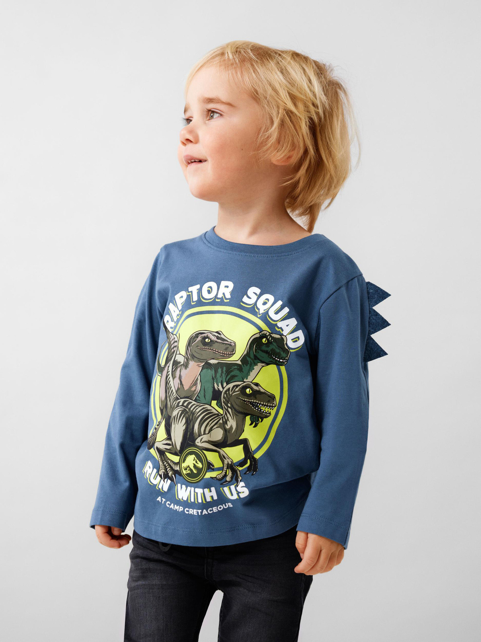 name it Jinus Jurassic Kids T-shirt Blue - Pepit.gr