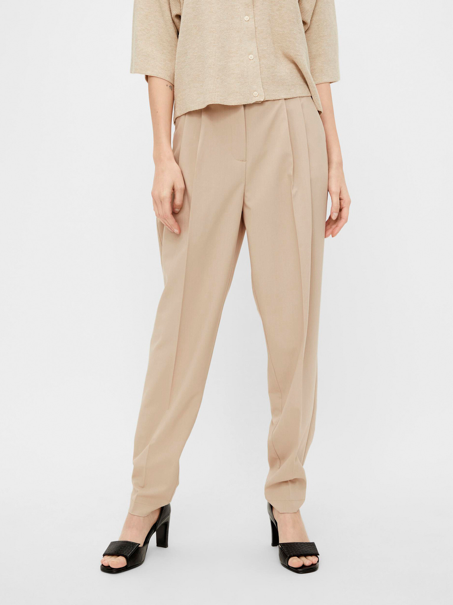 .OBJECT Blace Trousers Beige - Pepit.gr