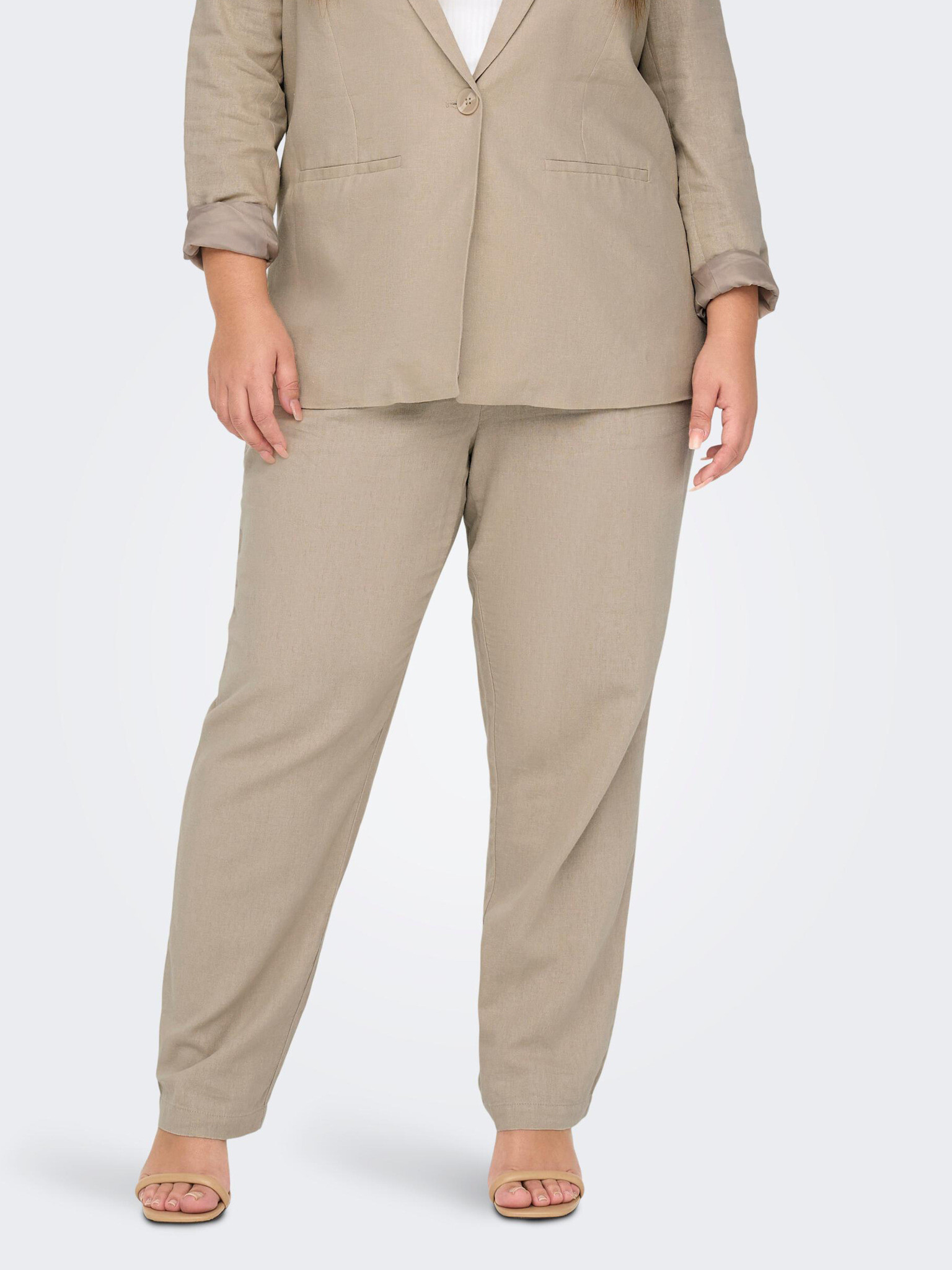 ONLY CARMAKOMA Caro Trousers Beige - Pepit.gr