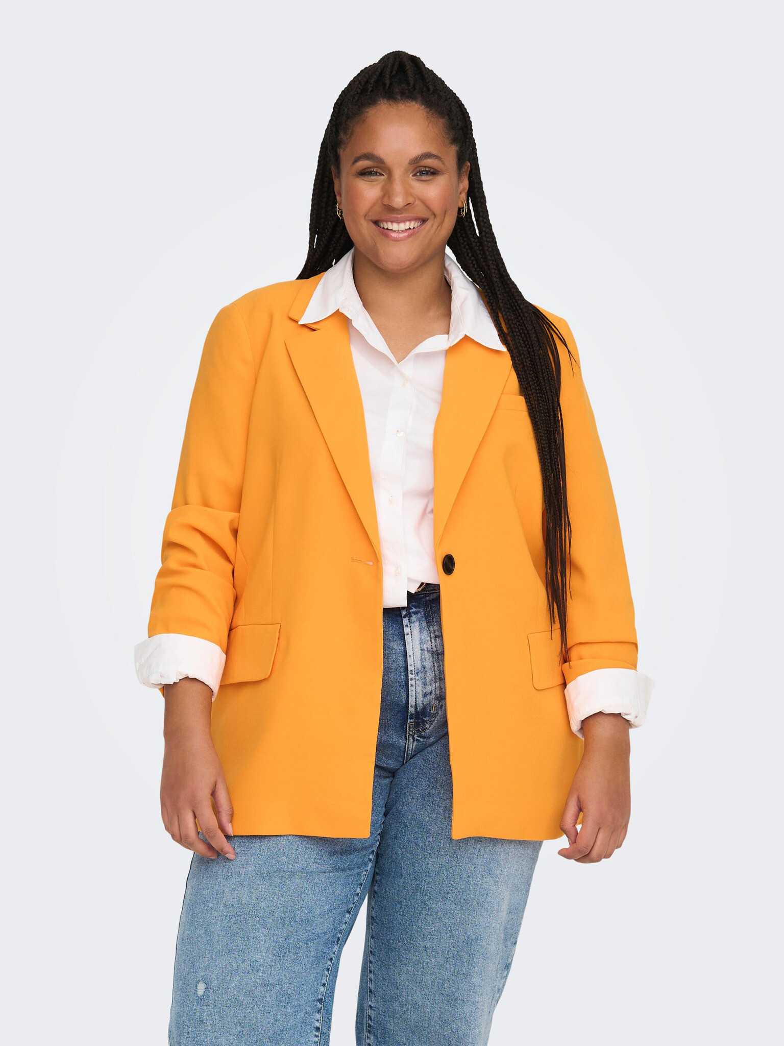 ONLY CARMAKOMA Gry Jacket Orange - Pepit.gr