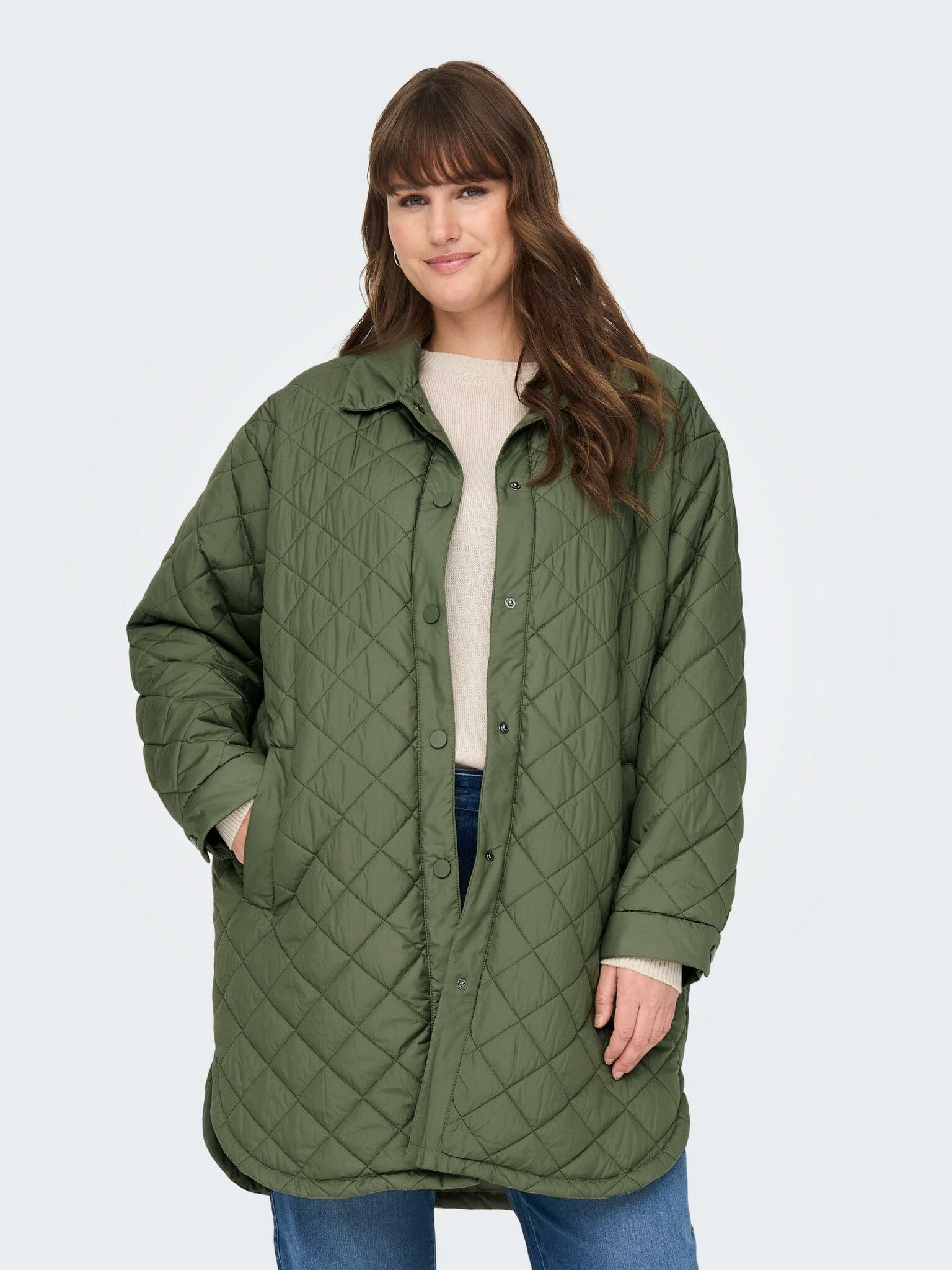 ONLY CARMAKOMA New Tanzia Coat Green - Pepit.gr