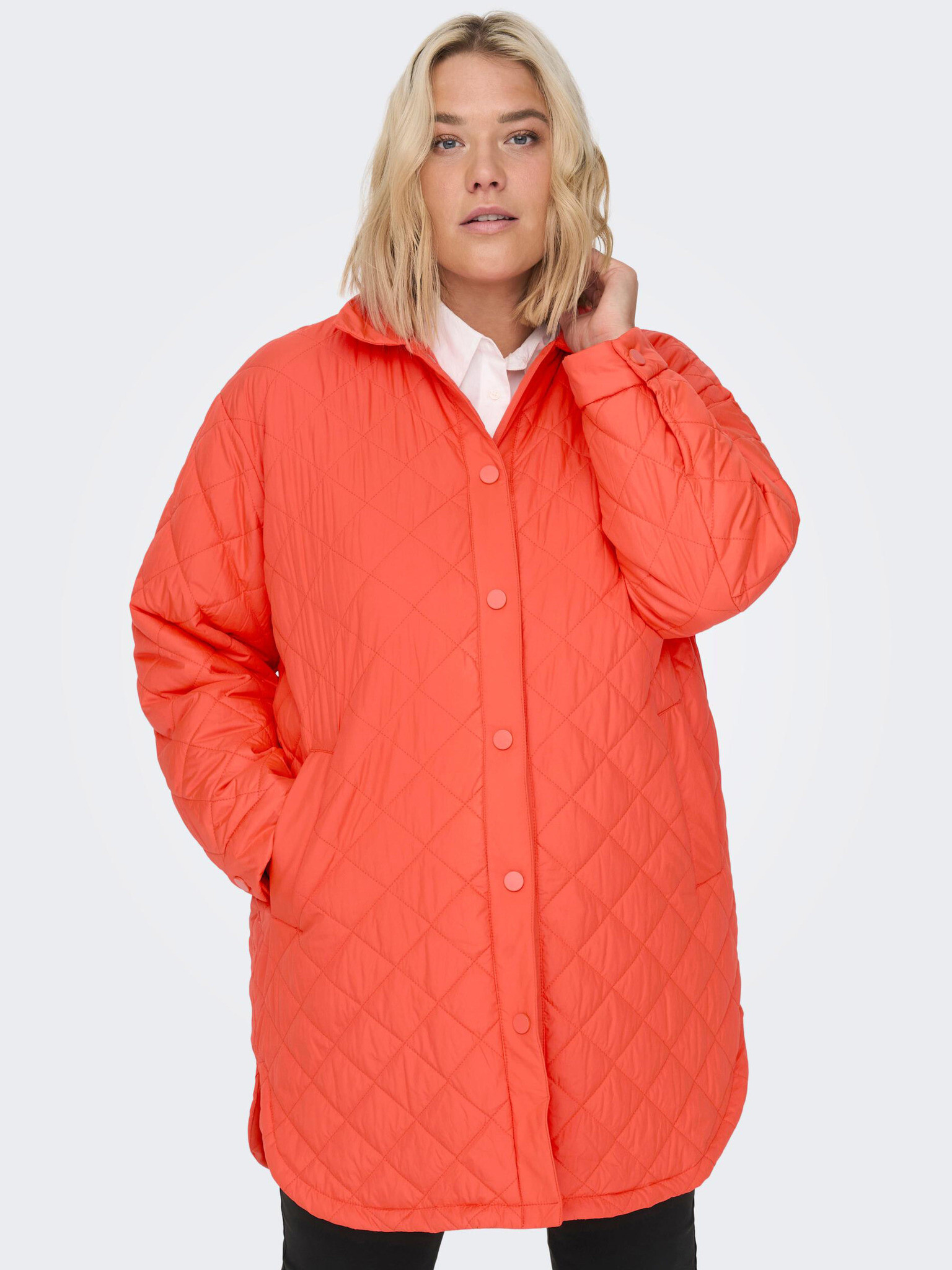 ONLY CARMAKOMA New Tanzia Coat Orange - Pepit.gr