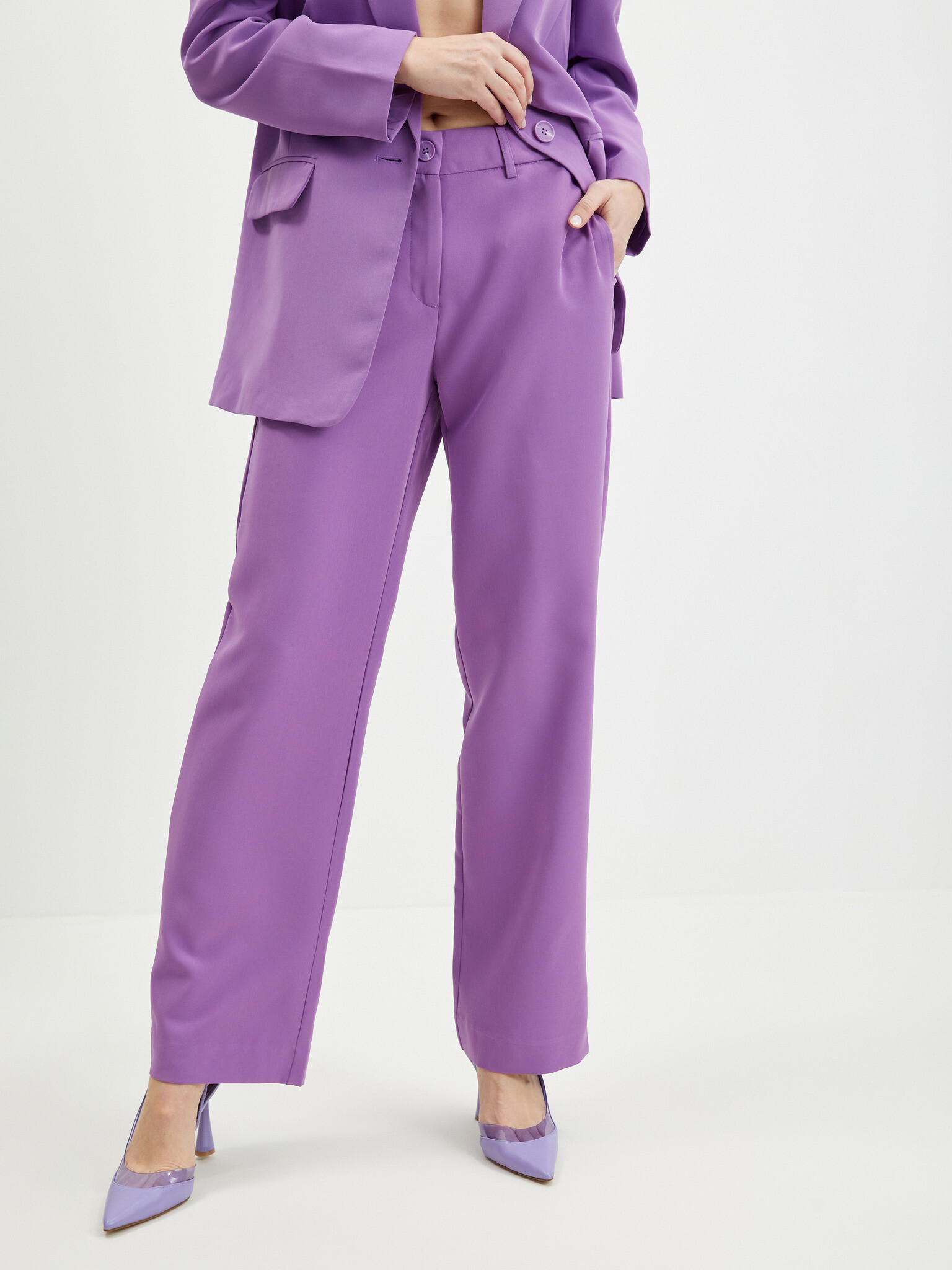 ONLY Lana Berry Trousers Violet - Pepit.gr