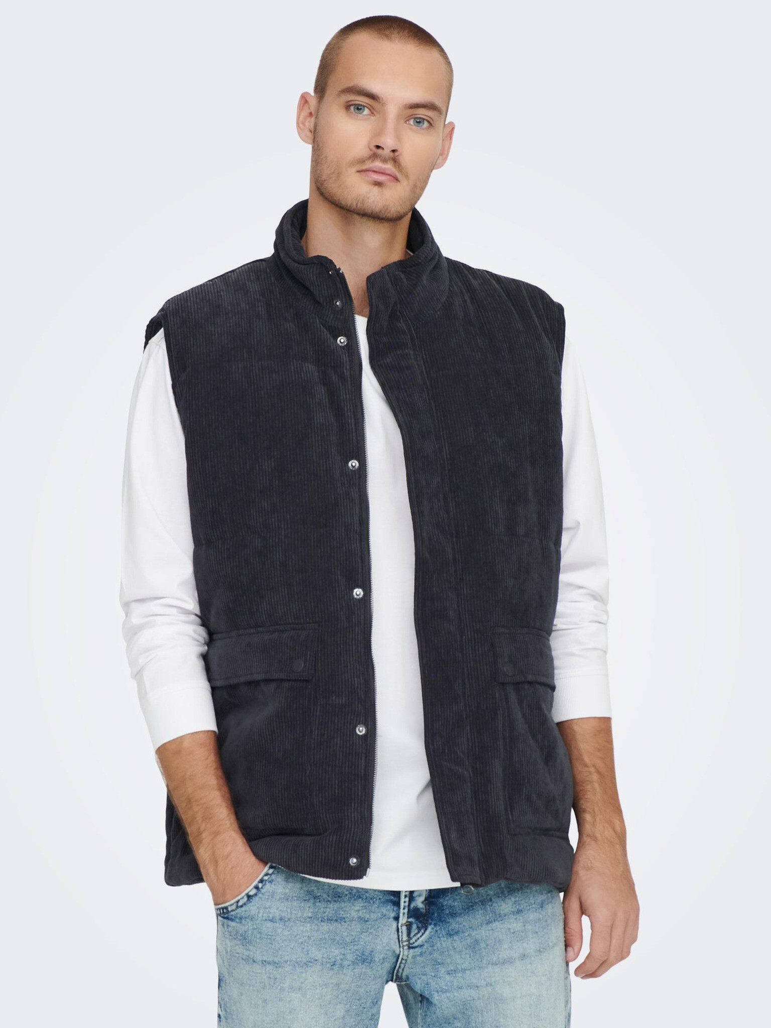 ONLY & SONS Cash Vest Blue - Pepit.gr