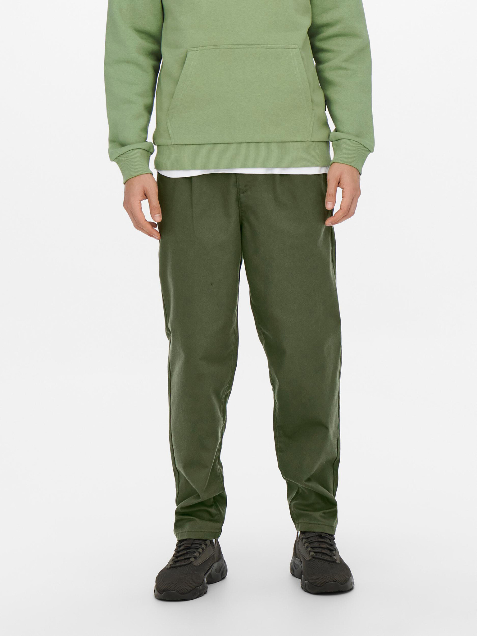 ONLY & SONS Dew Chino Trousers Green - Pepit.gr