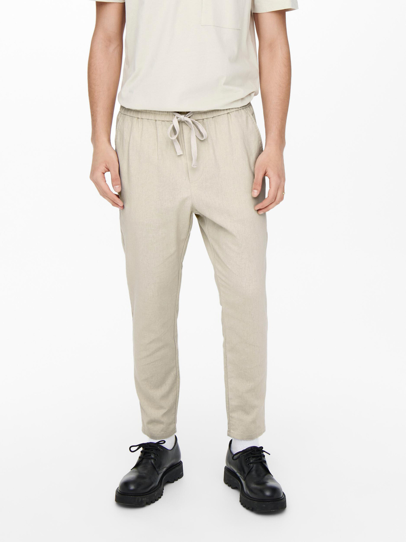 ONLY & SONS Linus Sweatpants Beige - Pepit.gr