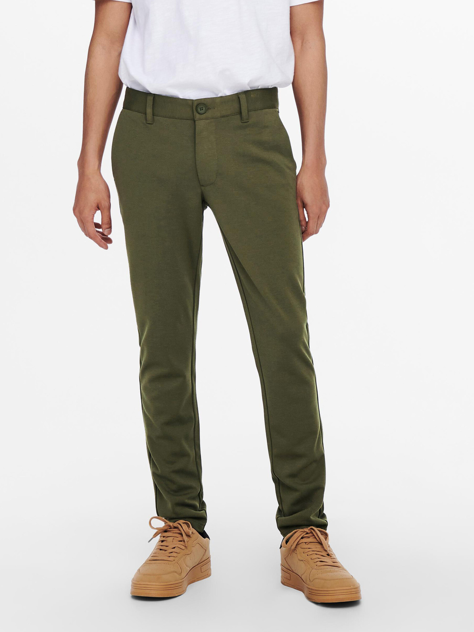 ONLY & SONS Chino Trousers Green - Pepit.gr